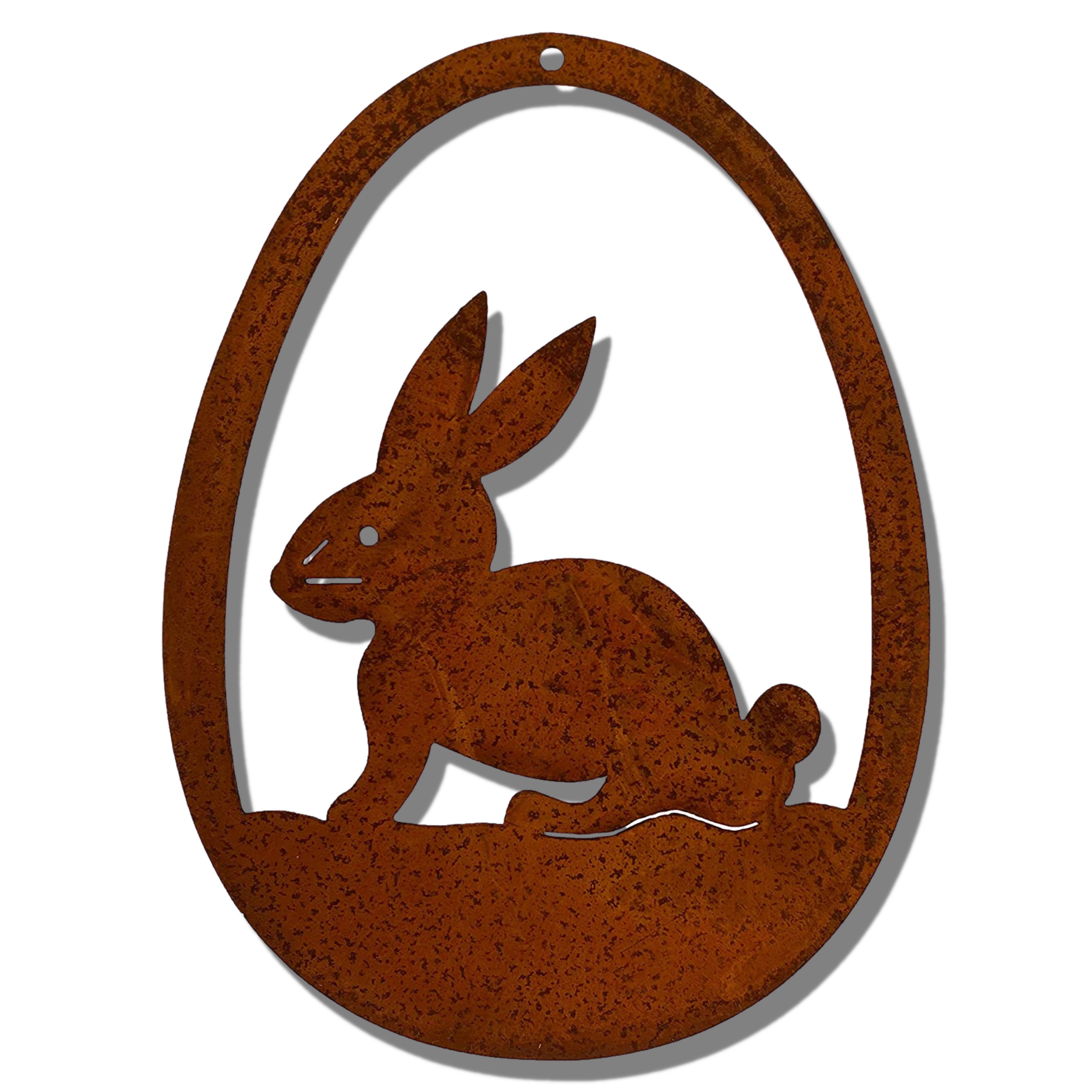 Hängedekoration Osterdeko Hase im Osterei Metall Hängedeko