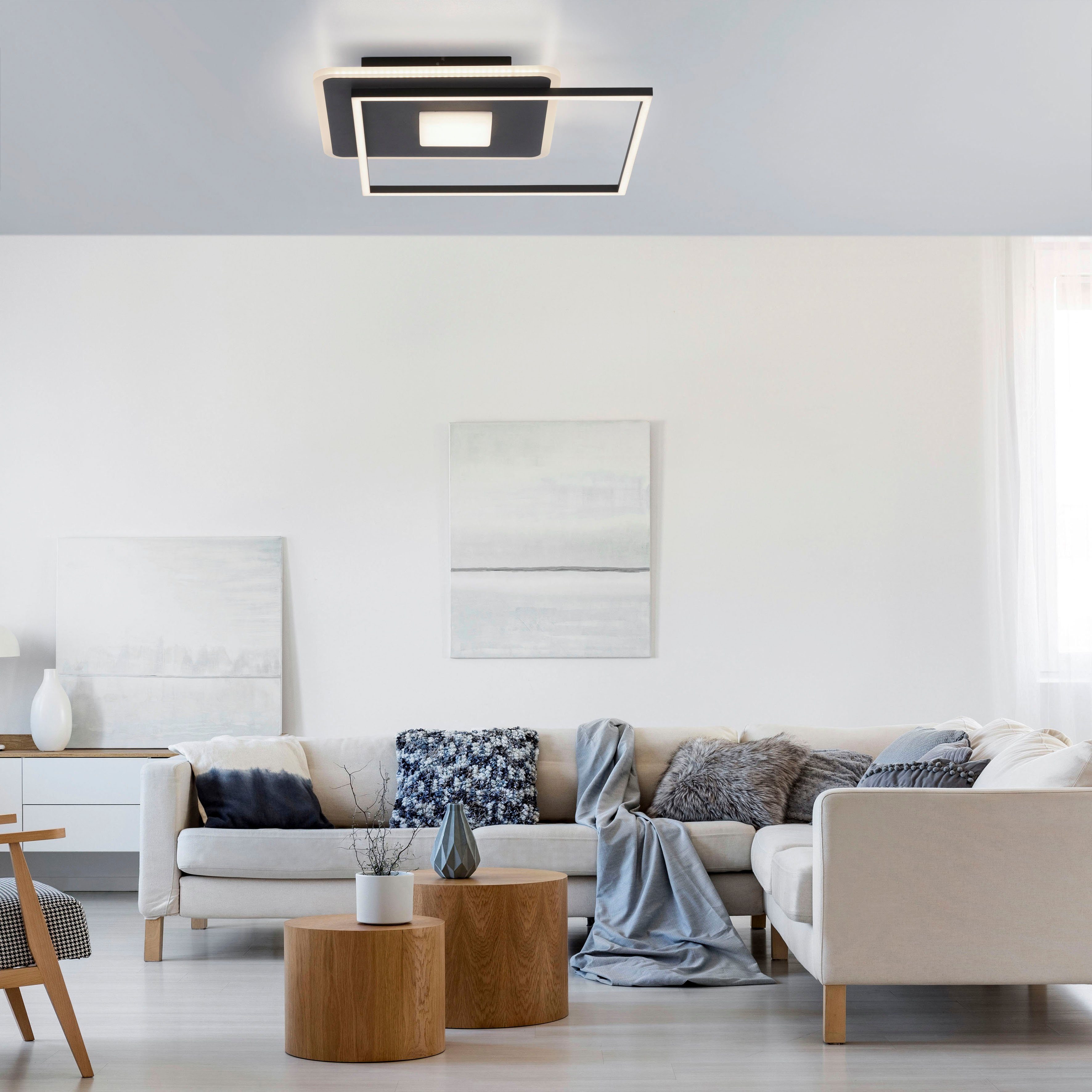integriert, fest LED LED Deckenleuchte Direkt DOMINO, Leuchten Warmweiß