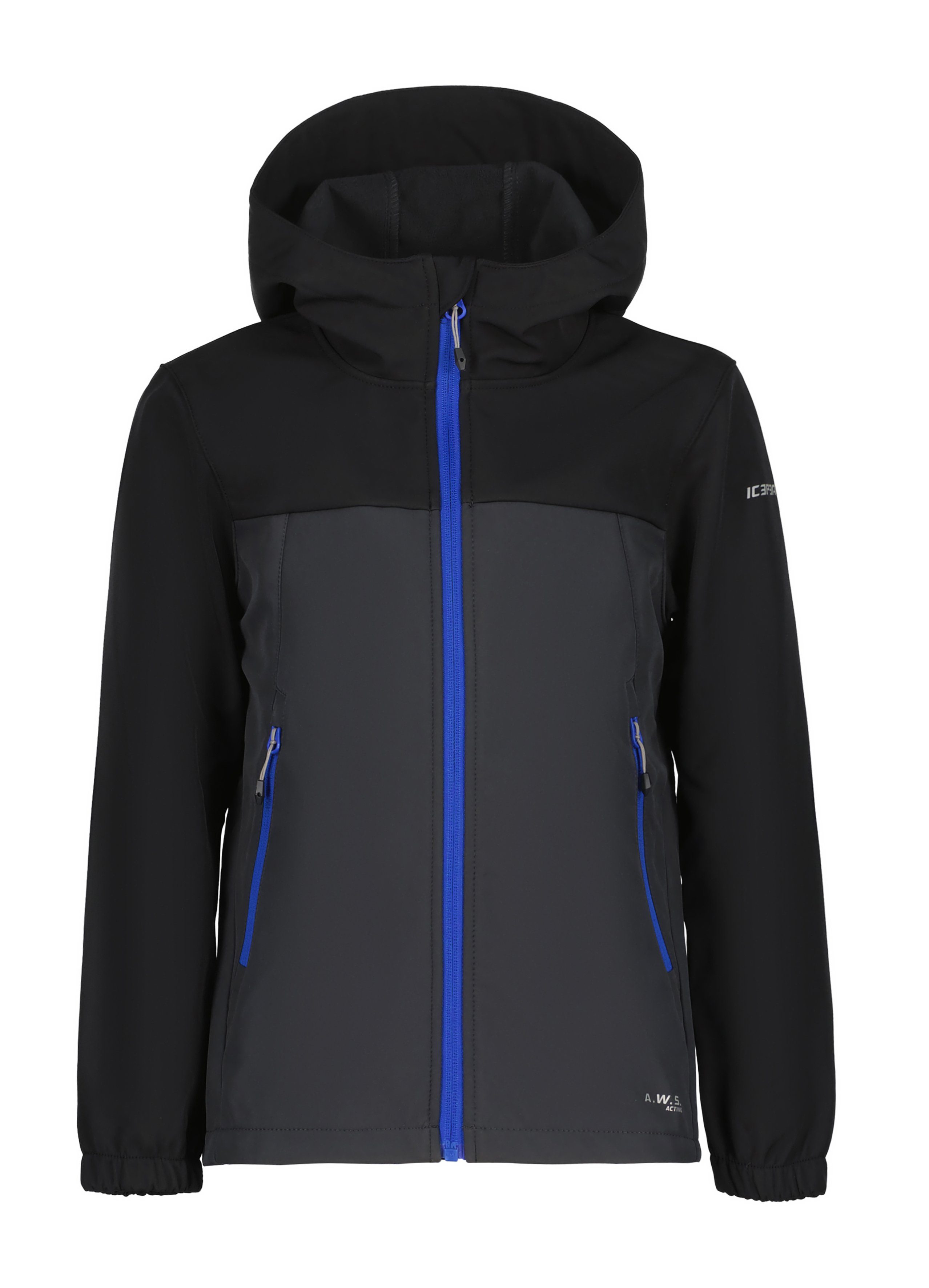 Icepeak Softshelljacke KONAN - für und aus ANTHRACITE Material wasserabweisendem Kinder winddichtem