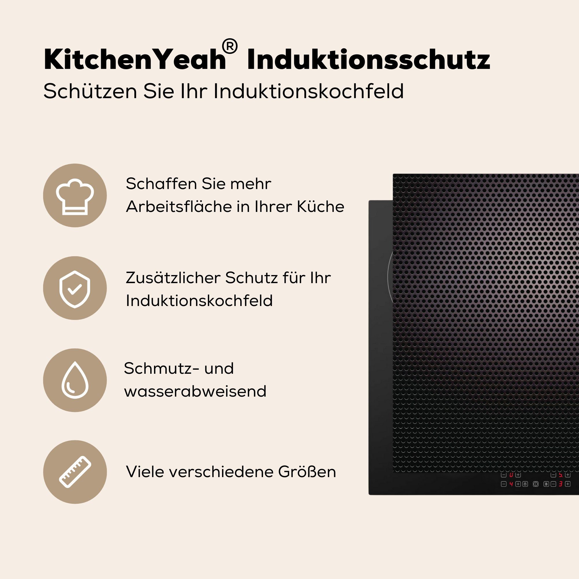 MuchoWow Herdblende-/Abdeckplatte Ein abstrakter Hintergrund küche tlg), (1 für Vinyl, aus Ceranfeldabdeckung, 78x78 cm, Eisen, Arbeitsplatte