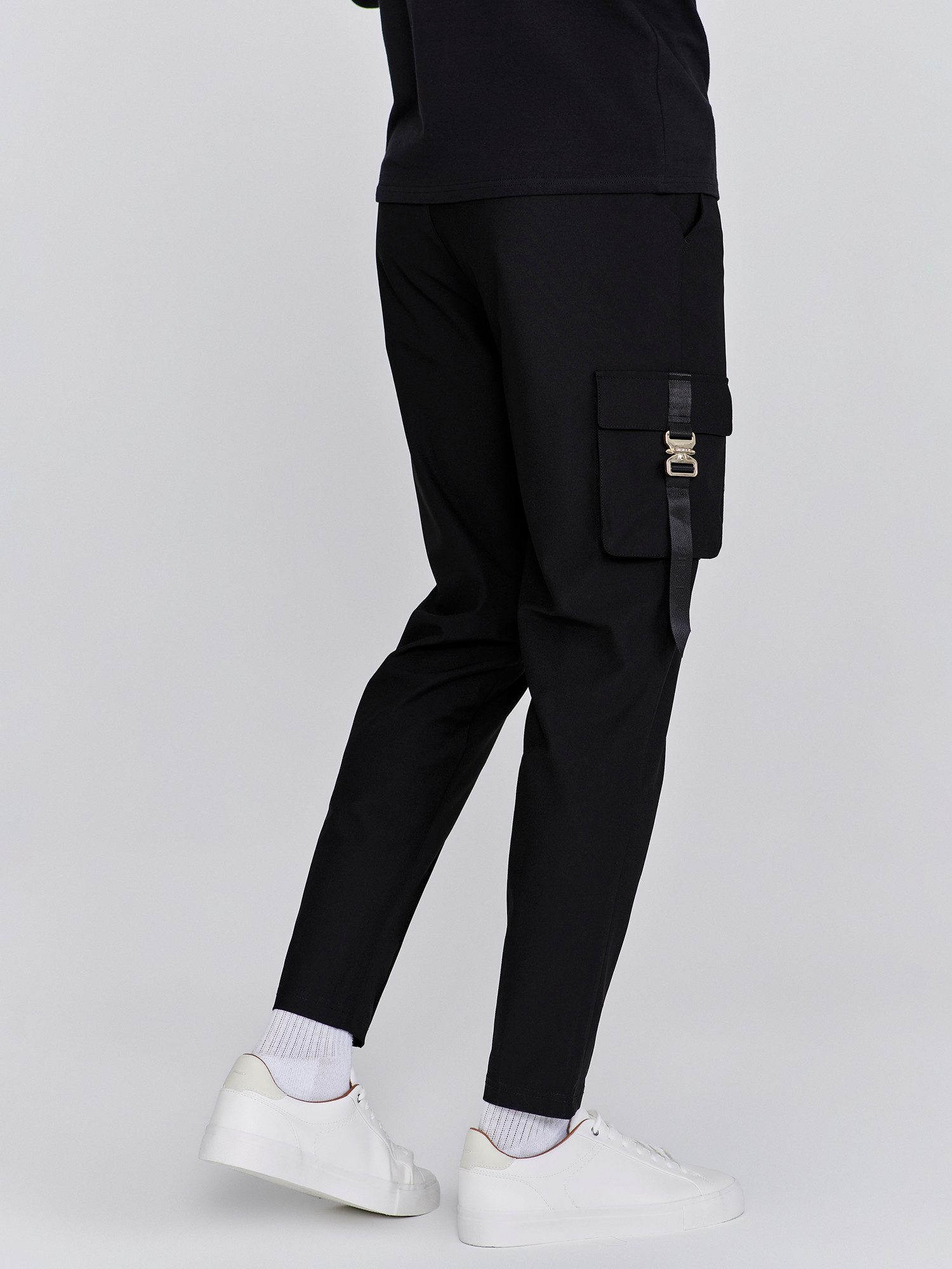 Siksilk Cargohose SikSilk Herren Schwarze Flight Cargo Hose