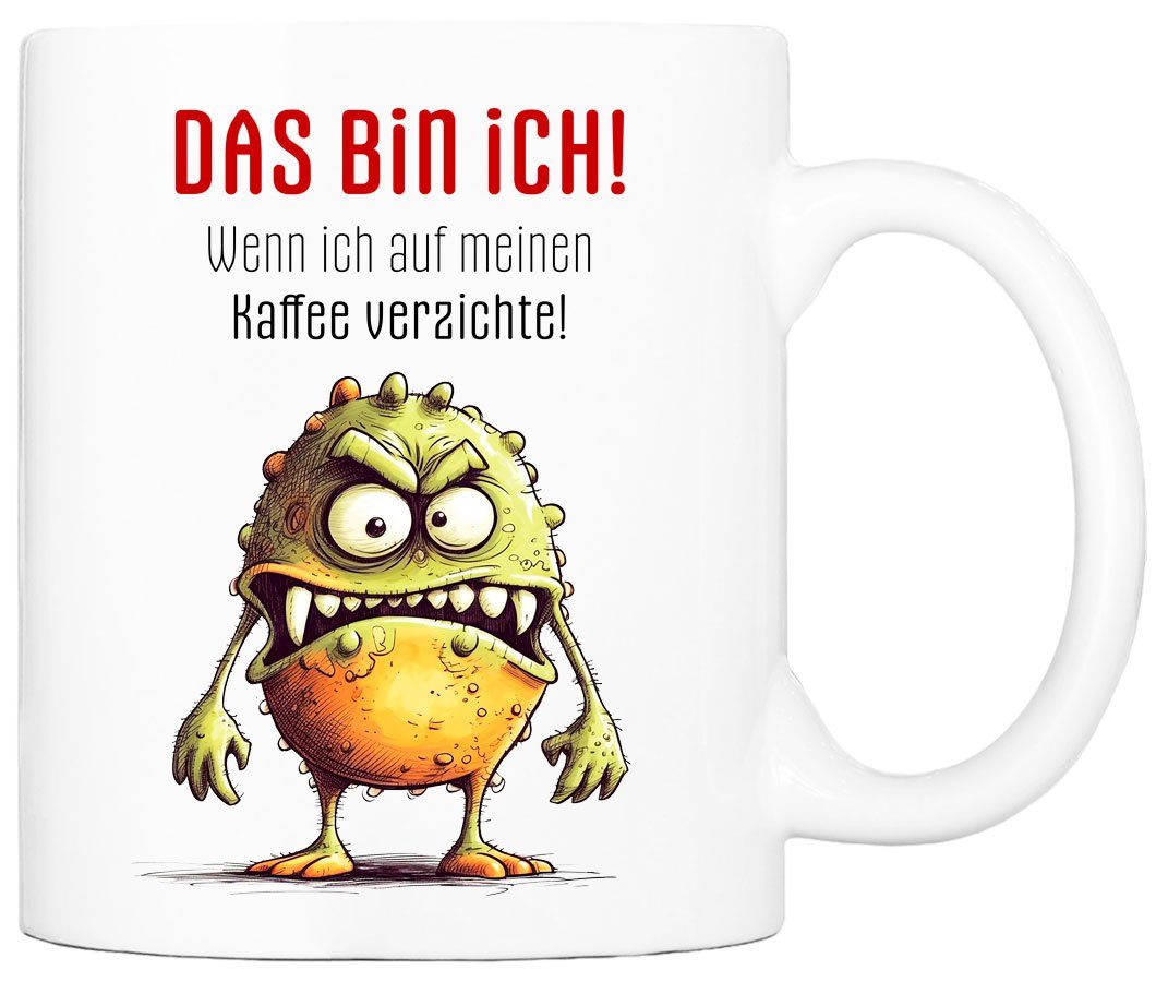 ml KAFFEE 330 Cadouri beidseitig Keramik, handgefertigt, humorvolle mit bedruckt, MEINEN Tasse Kaffeetasse VERZICHTEN - Tasse, Spruch Bürotasse, Geschenk,