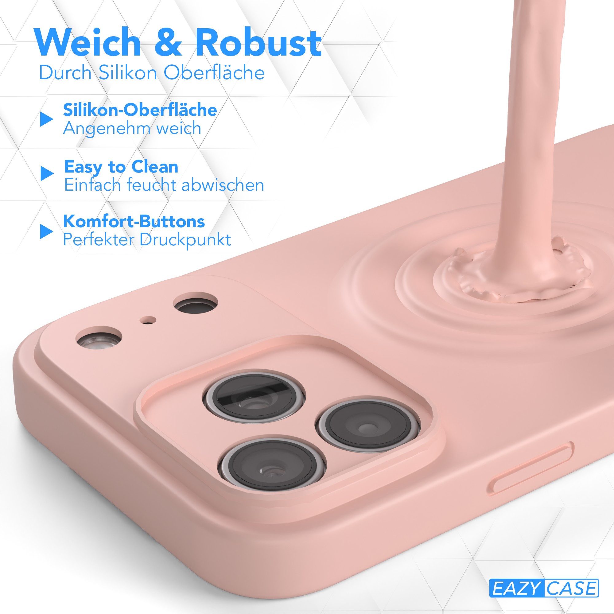 EAZY CASE Handyhülle für Apple iPhone 17 Pro Max Hülle Silikon 6,9 Zoll, Hülle mit Kameraschutz Bumper Case Silikonschutzhülle Rosa / Altrosa – Bild 5 von 5