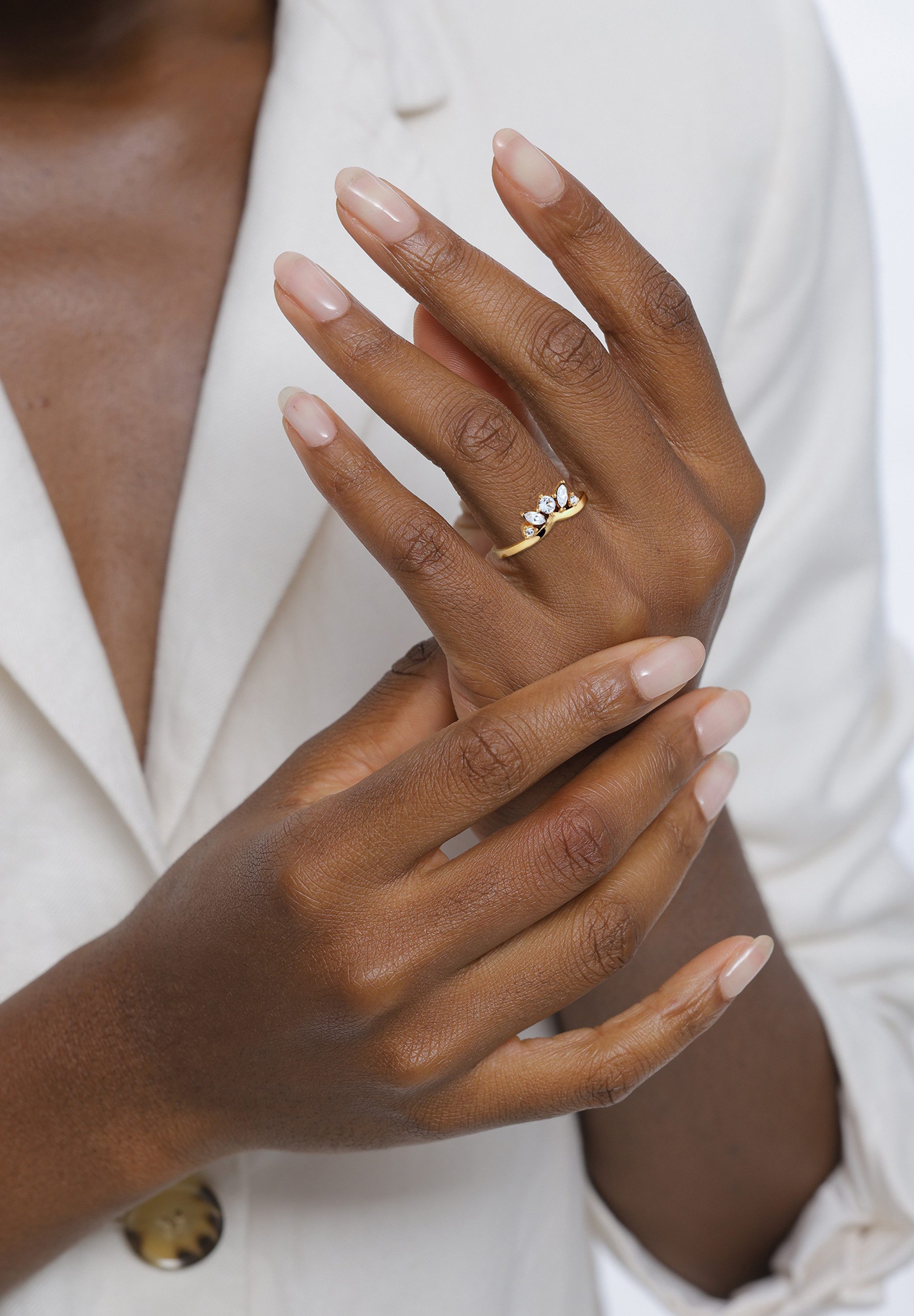 Elli Fingerring Krone mit Kristallen von Swarovski® 925 Sterling Silber – Bild 5 von 5