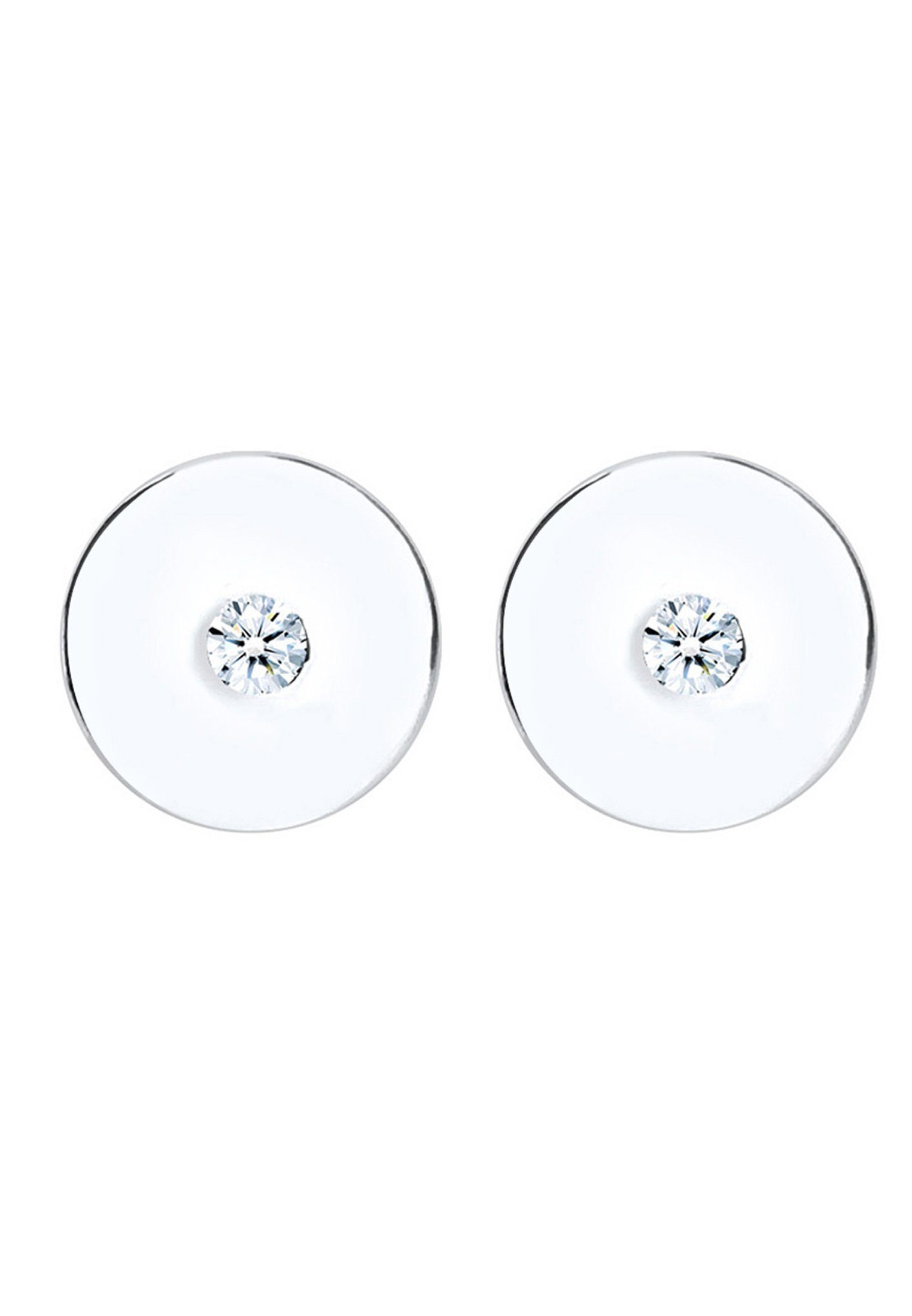 Elli DIAMONDS Paar Ohrstecker Filigran 925 Geo Diamant (0.01 ct) Silber Kreis