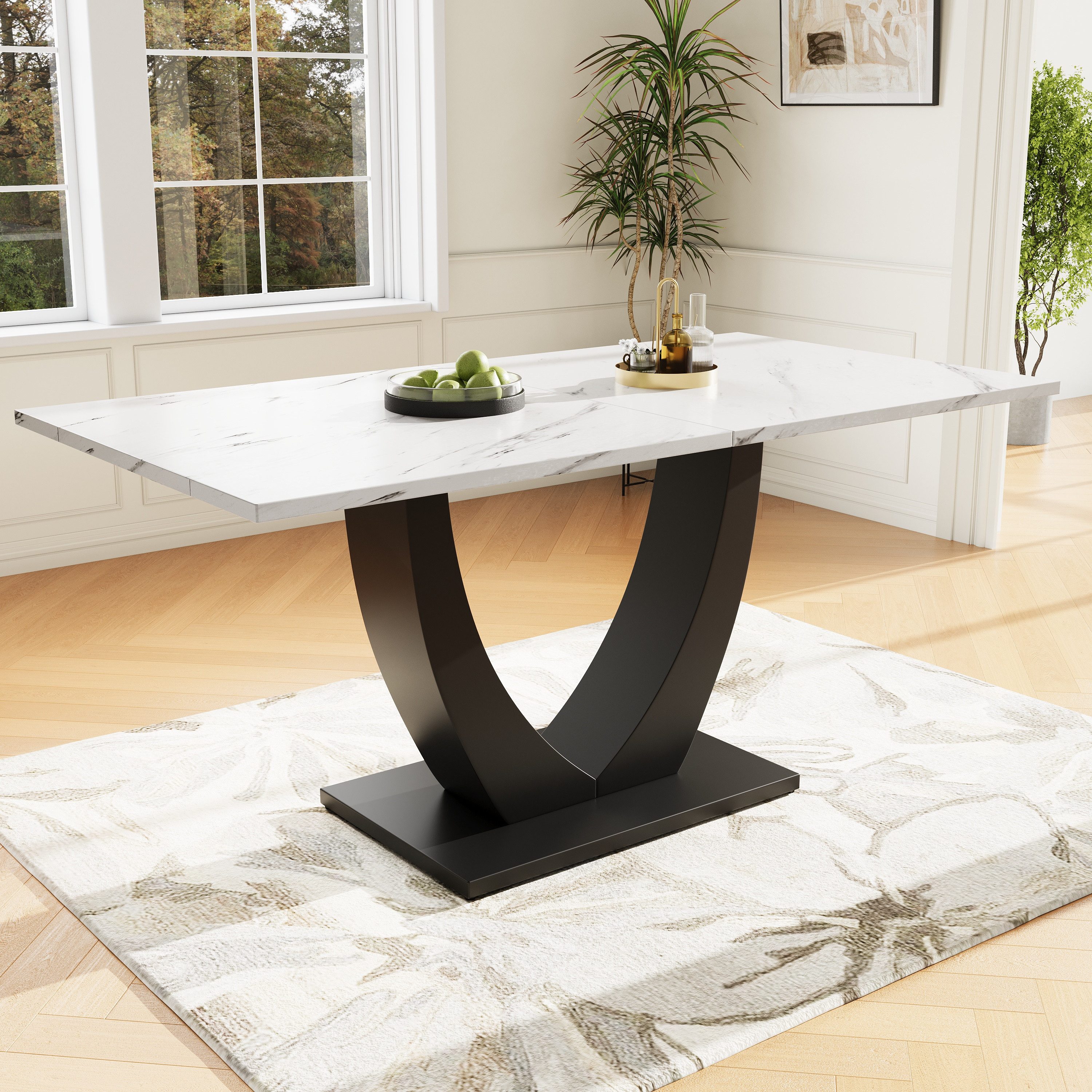 MODFU Esstisch Moderne Esstisch,Küchentisch,Esstisch-Set (140x80 cm günstig online kaufen