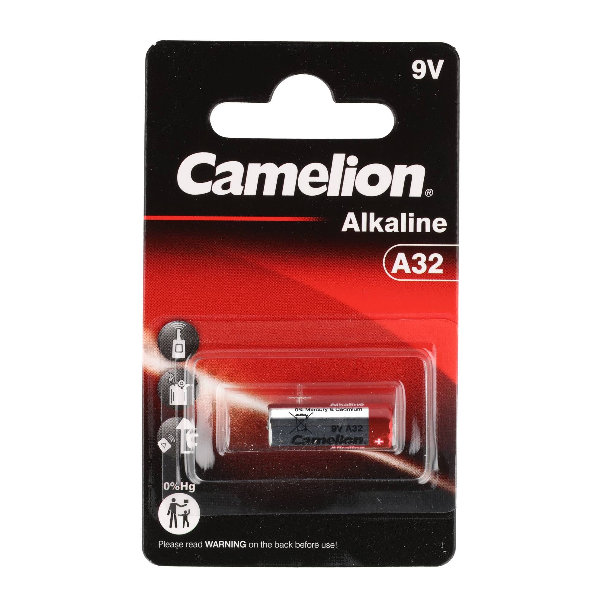 Camelion LR32A Alkaline Batterie A32 LR 32 A für Fernbedienungen 9 Volt, Abmes Batterie, (12,0 V)