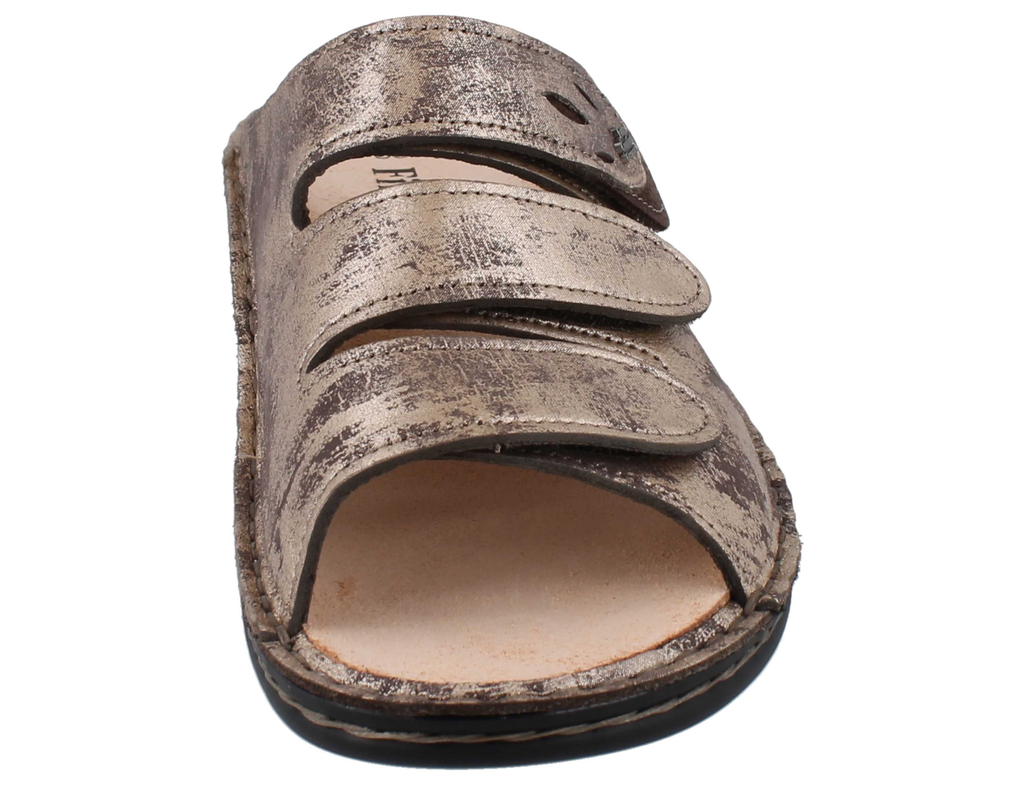 Finn Comfort FINN COMFORT Kos Damen Pantolette gold braun Nubukleder - Größe: 39 Pantolette Wechselfußbett