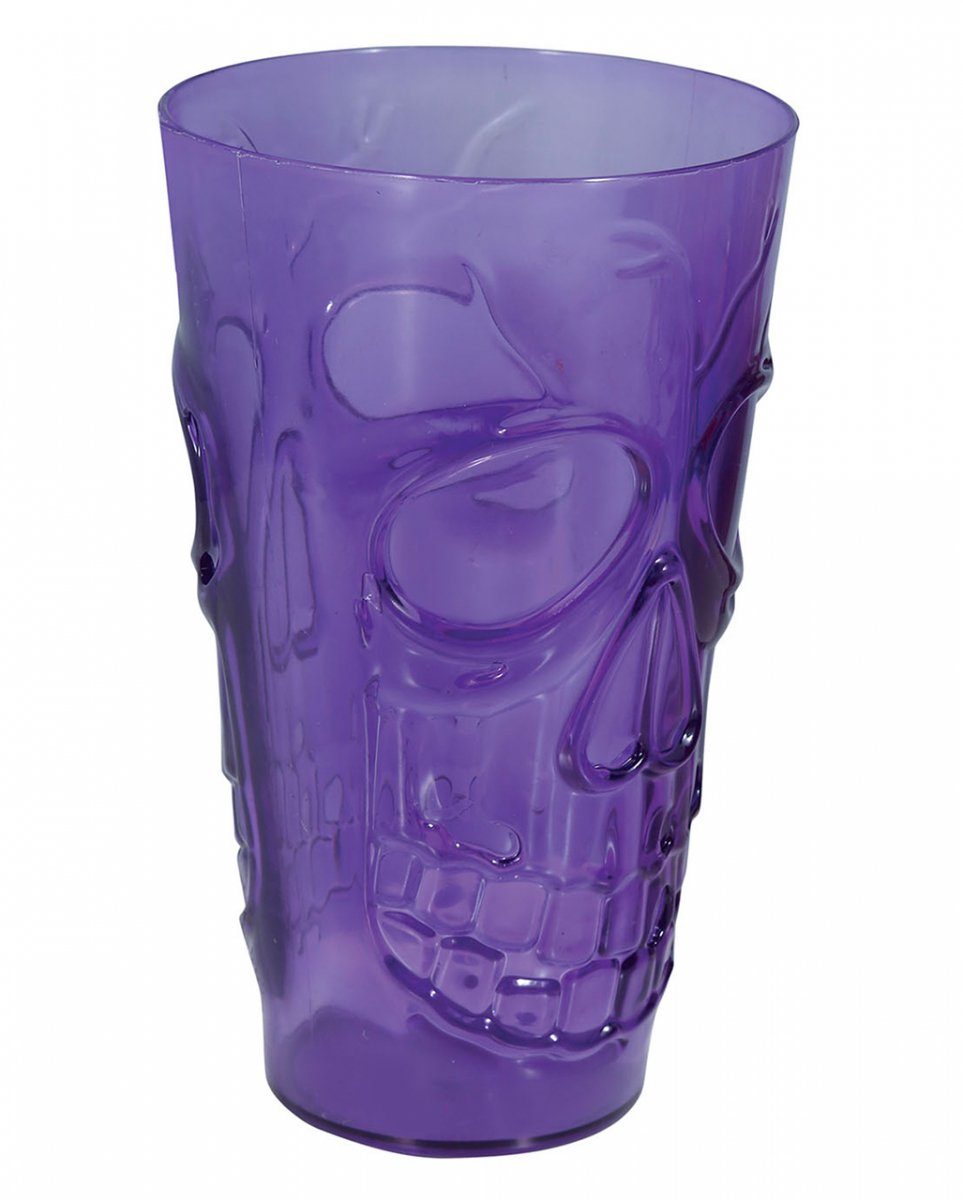 Violettes Glas Dekofigur Getr für Halloween Totenkopf Horror-Shop creepy