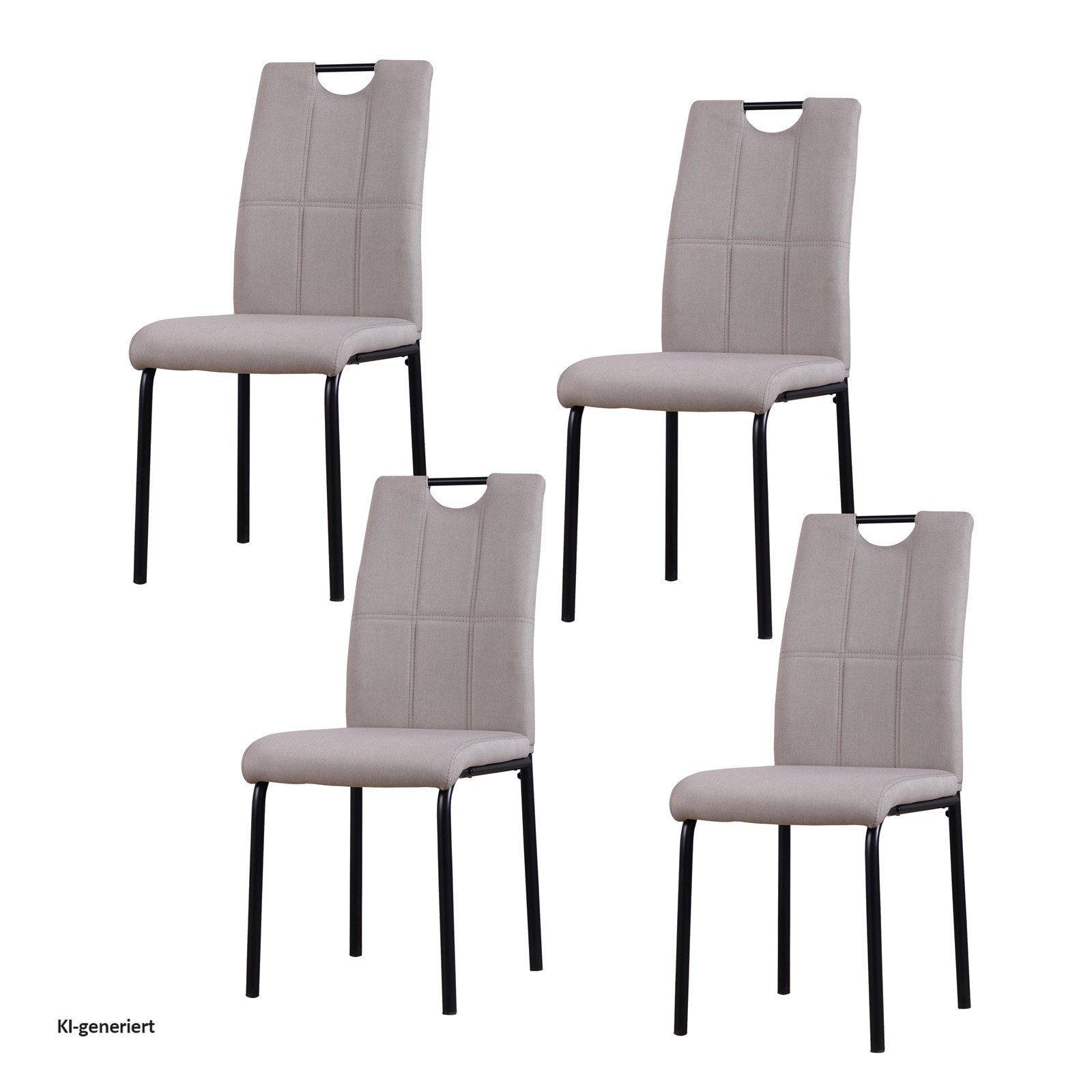 HTI-Living Polsterstuhl Esszimmerstuhl Denton Webstoff Beige 4er-Set (Set, 4 St), Polsterstuhl