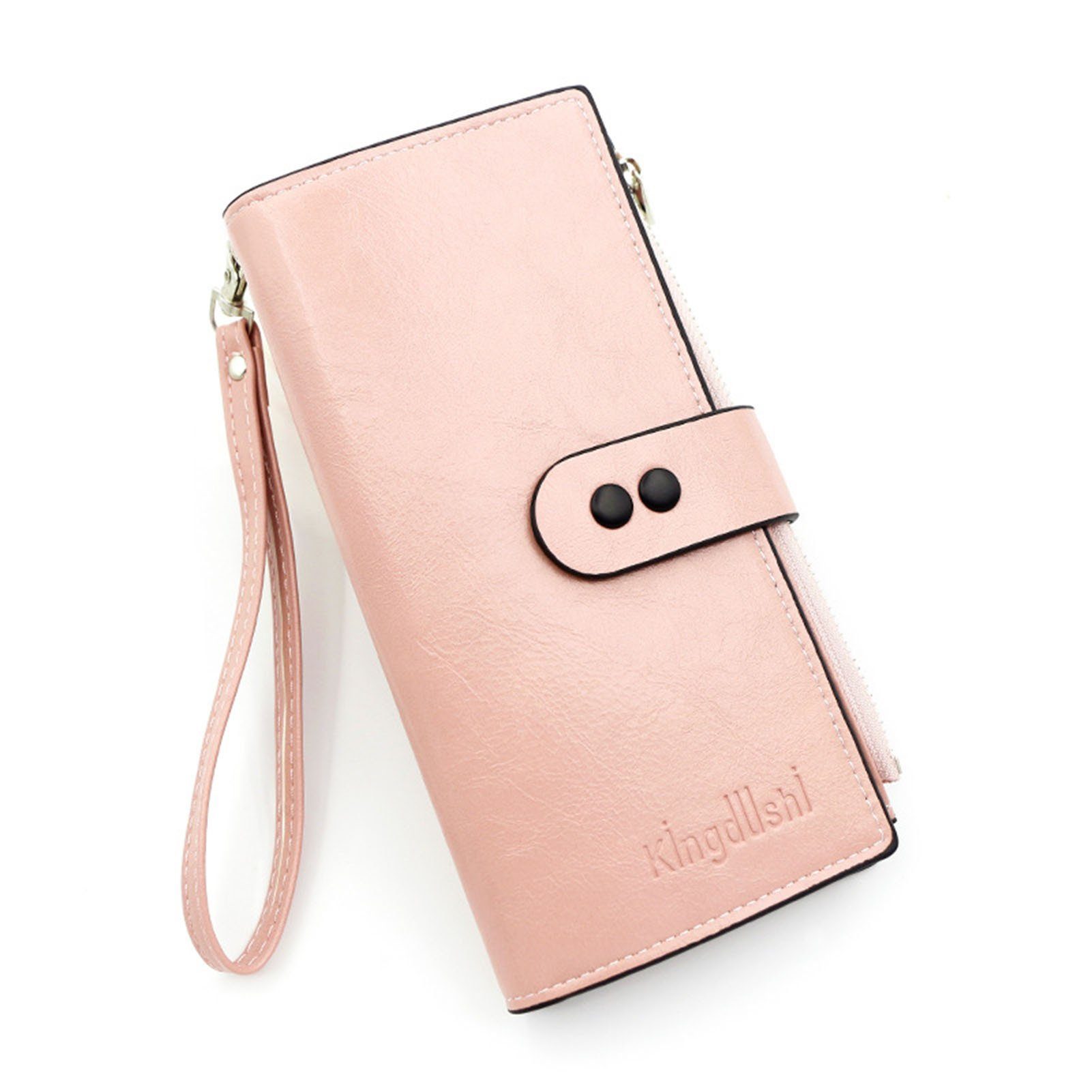 Blusmart Geldbörse Damen-Clutch In Reiner Farbe, Lange Clutch, Geldbörse, Handtasche, Unterarmtasche r8243 pink color