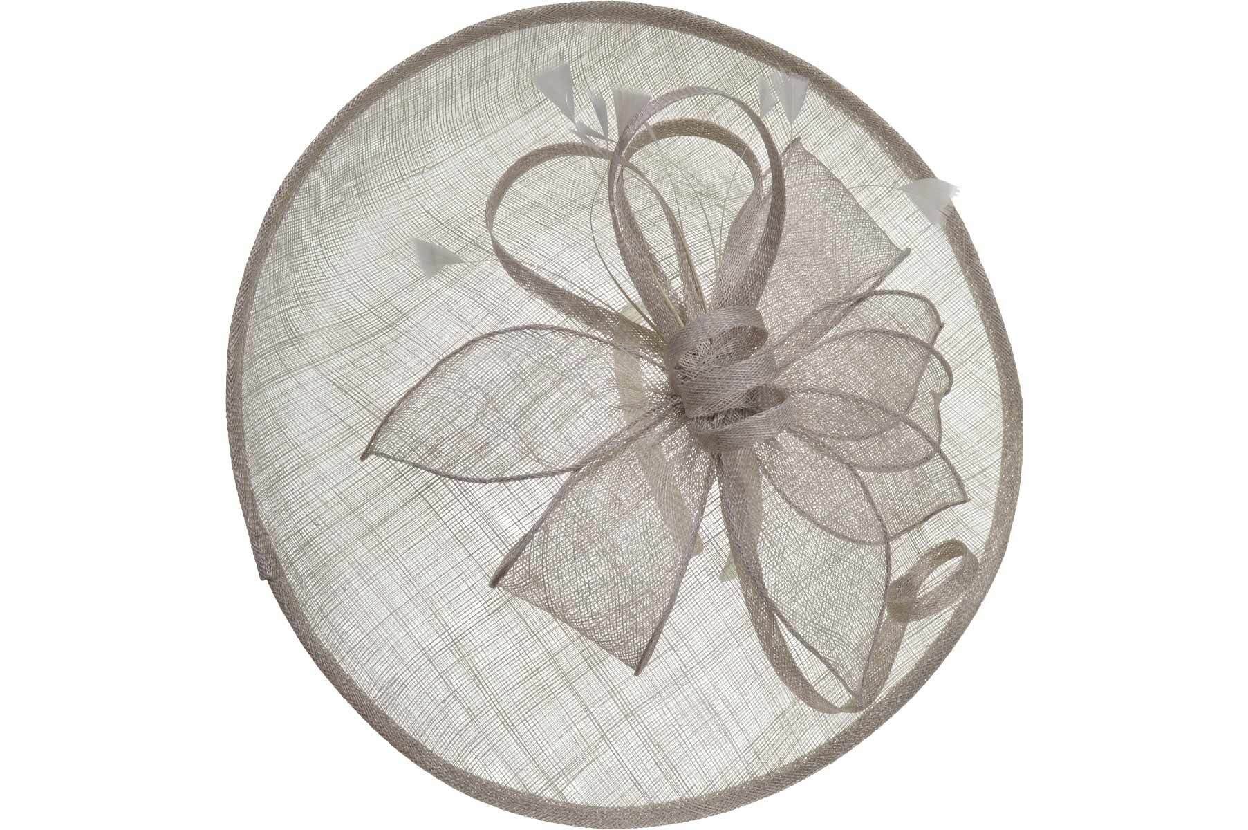 Seeberger Strohhut Sinamay Haarreif großer Blüte und Federn 55632-0