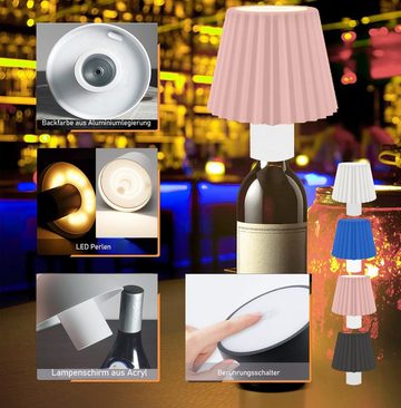 KUGI LED Nachttischlampe LED Tischleuchte Dimmbare Flaschenlampe Akku, Bar-Restaurant-Atmosphärenlicht, Kabellos Weinflaschenlicht,LEDTischleuchte Akku,2000mAh