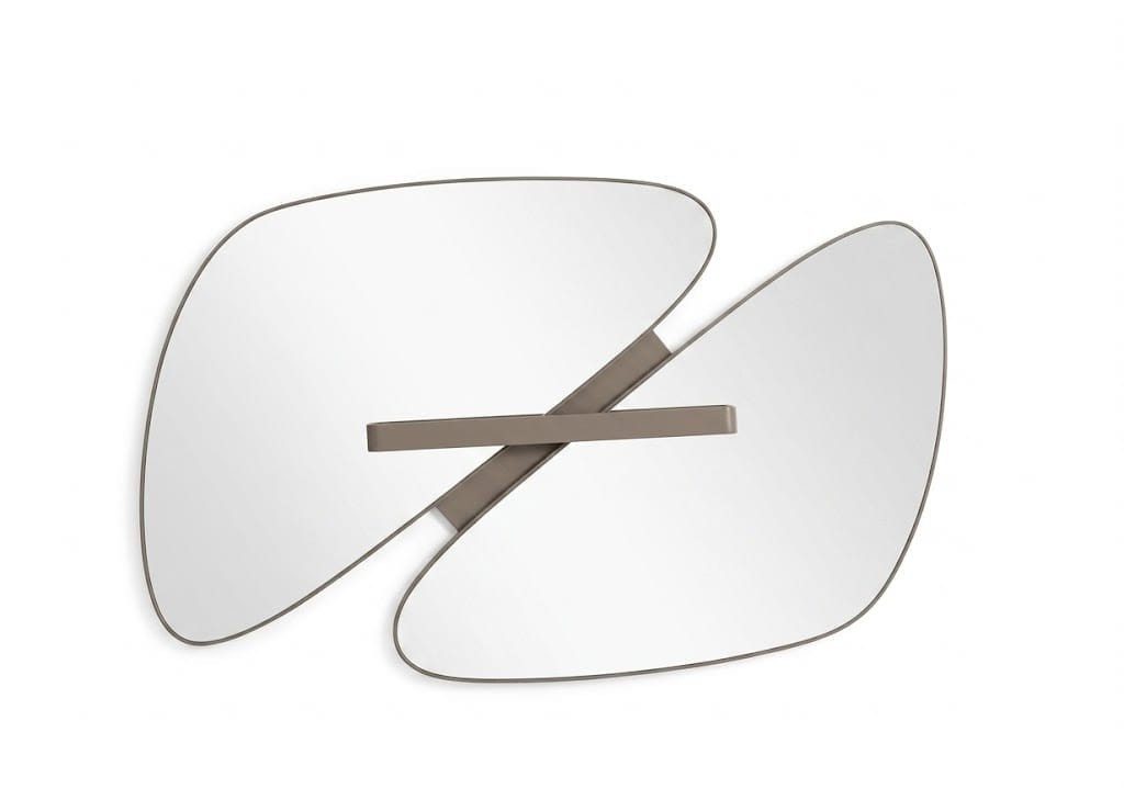 Xlmoebel Wandspiegel Wandspiegel Grau Glas Edelstahl Modern Organisch Einfarbig Design (1-tlg)