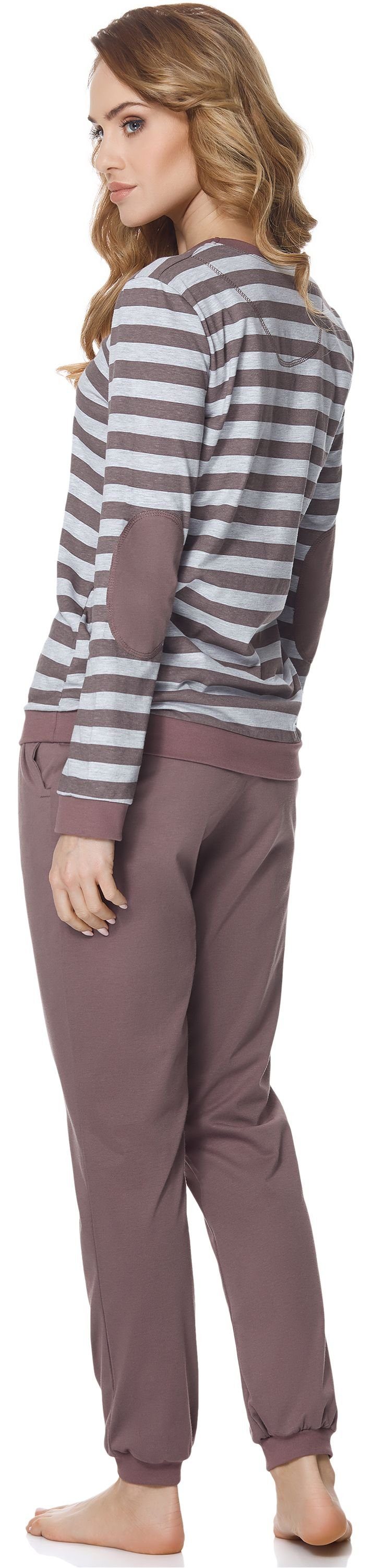 Schlafanzug MS10-107 Schlafanzug Style Merry Damen Violett/Melange