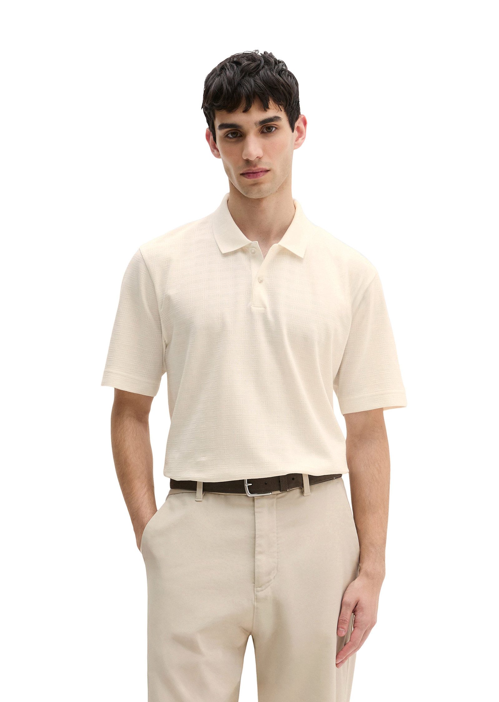 Marc O'Polo Poloshirt im strukturierten Karo-Jacquard günstig online kaufen