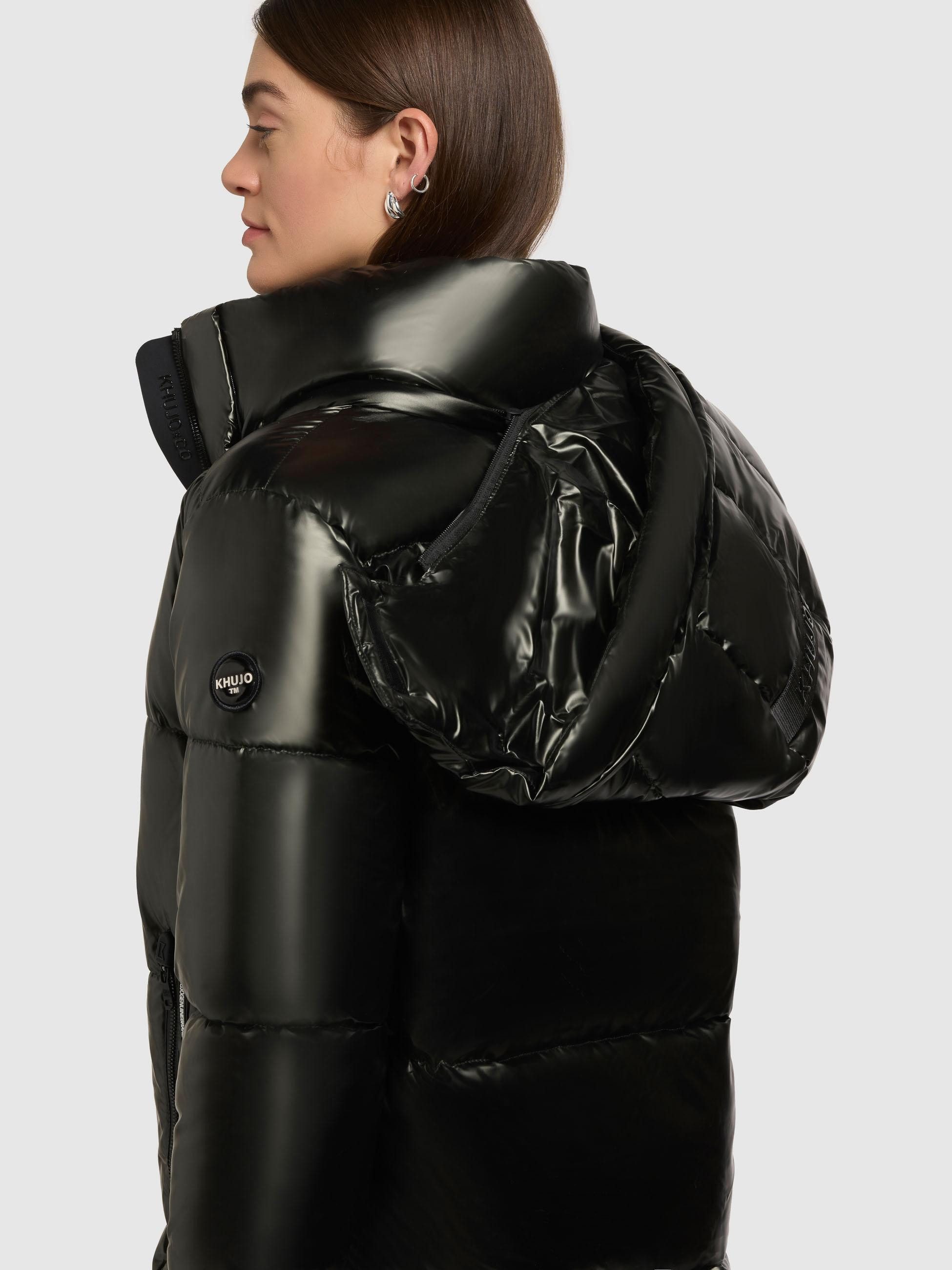 khujo Steppmantel Haya Shiny-YM Wasserdichter gesteppter Damen Winter Kurzmantel
