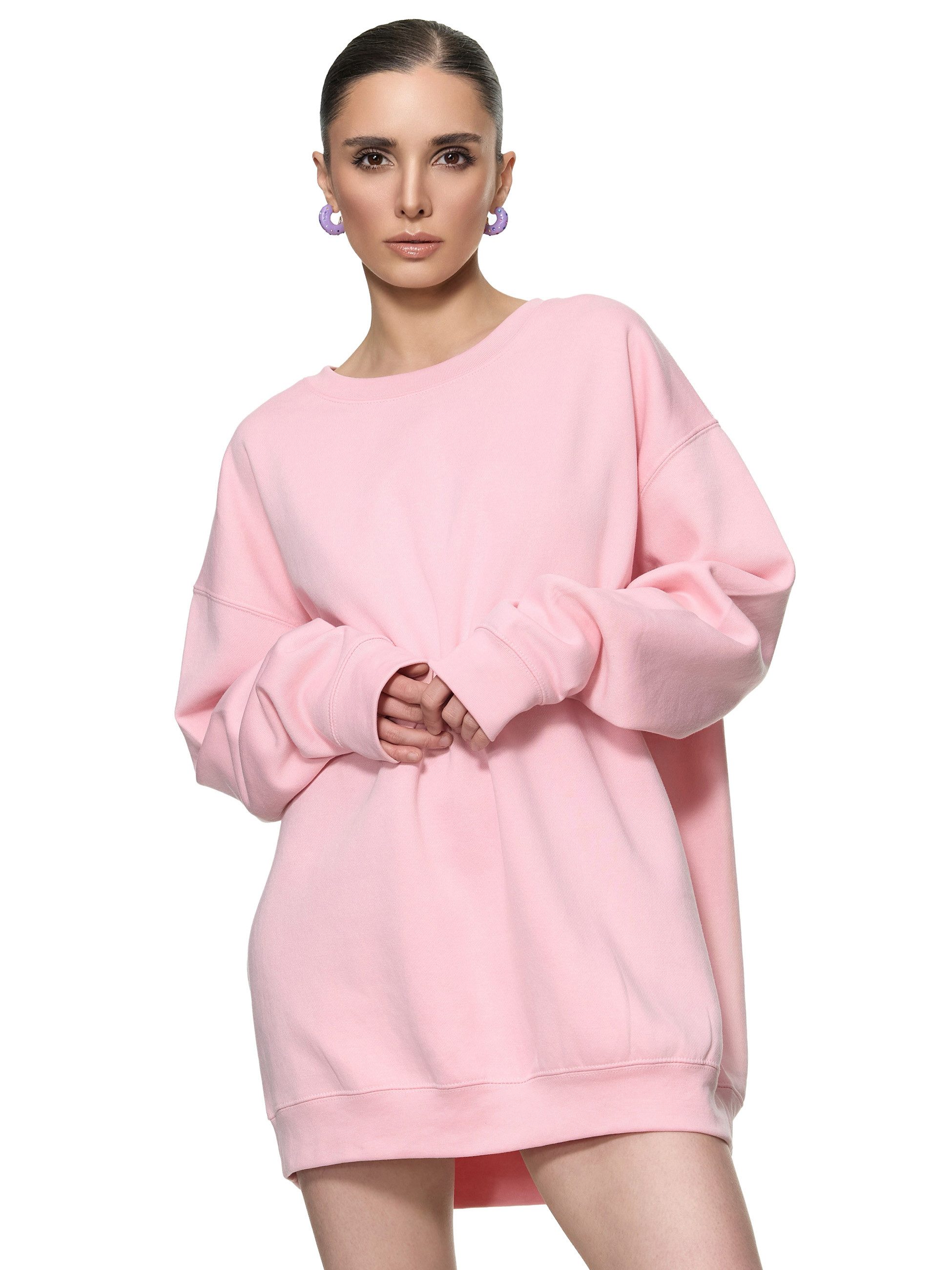 Worldclassca Longsweatshirt Worldclassca Oversized Sweatshirt Einfarbig Uni Langarmshirt Pullover
