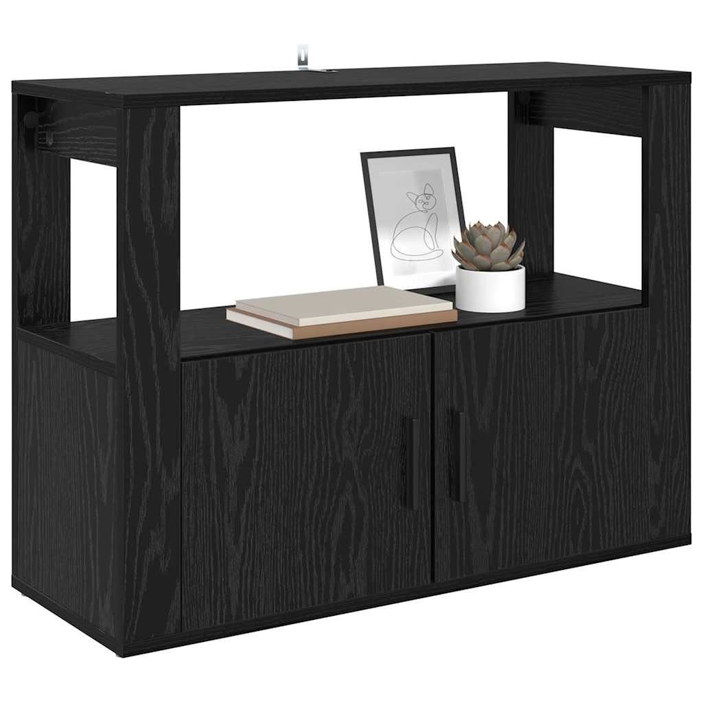 vidaXL Sideboard Sideboard Schwarz Eichen-Optik 80 x 30 x 60 cm Holzwerksto günstig online kaufen