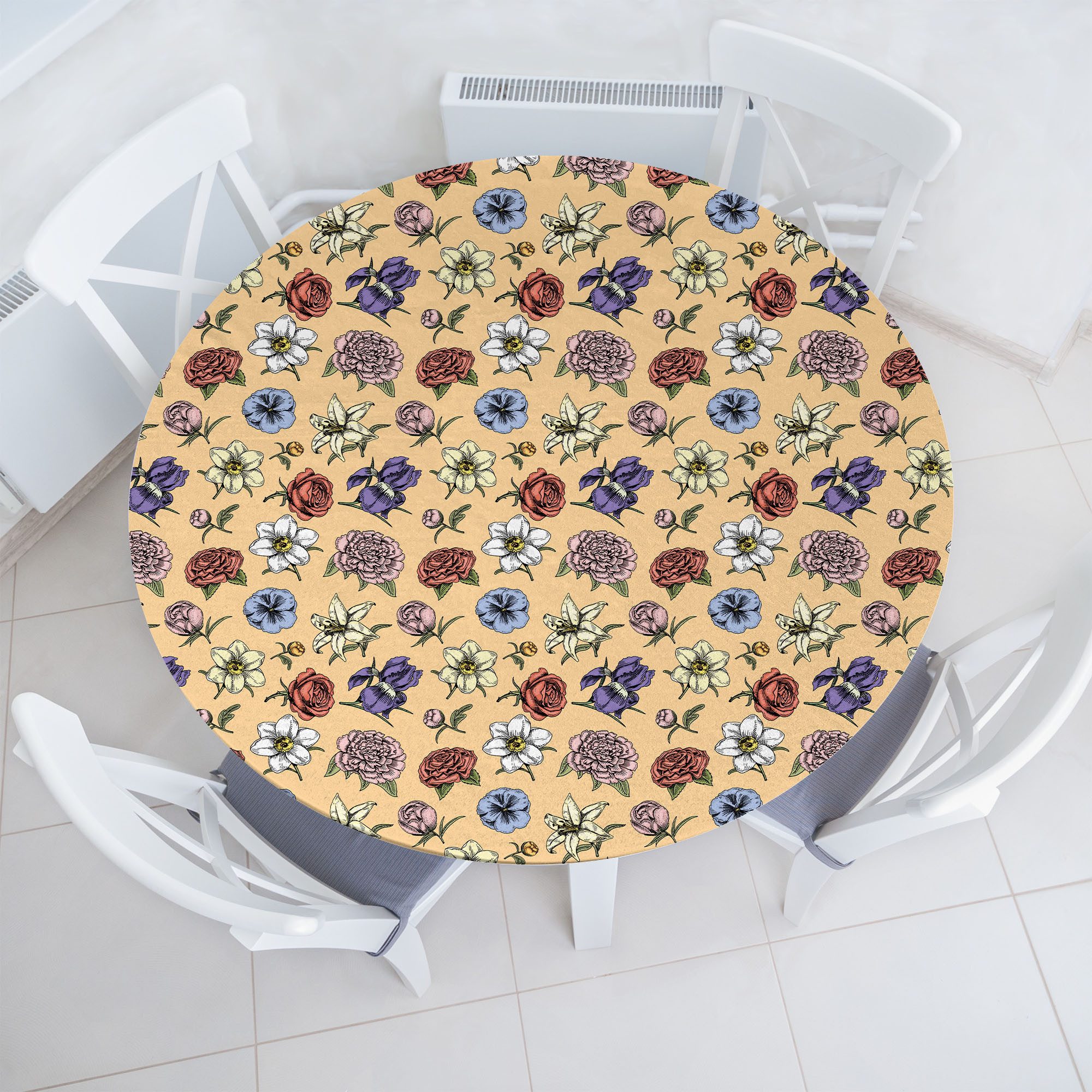 Tischdecke Rundum-elastische Stofftischdecke