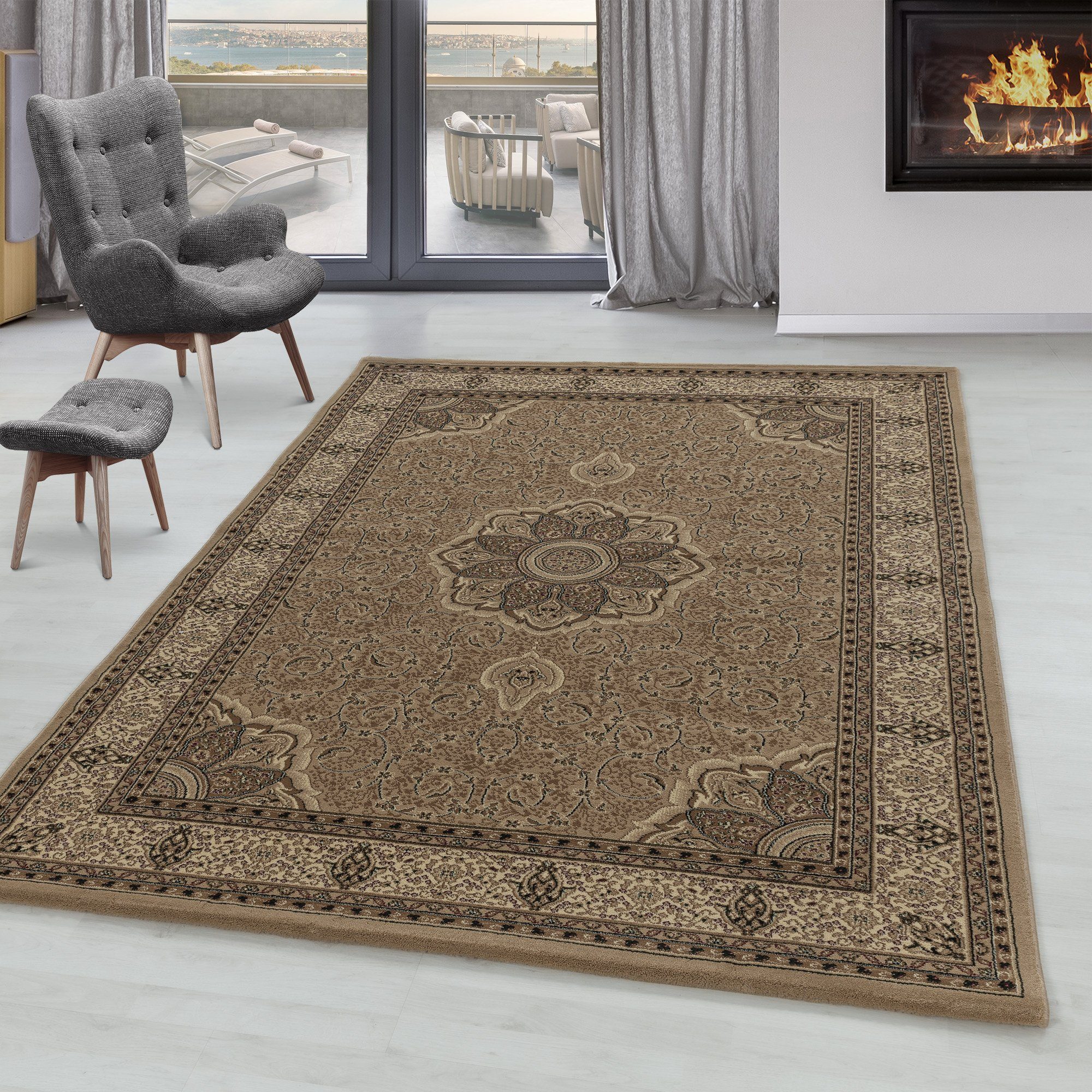 SIMPEX24 Orientteppich Orientalisch Design, Läufer, Höhe: 9 mm, Orient Teppich Wohnzimmer Orientalisch Design Kurzflor Pflegeleicht