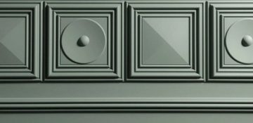 Casa Padrino Zierleiste 3D Paneel Weiß 33,3 x 2,6 x H. 33,3 cm - Wandpaneel - Deckenpaneel - Wanddeko im Barockstil