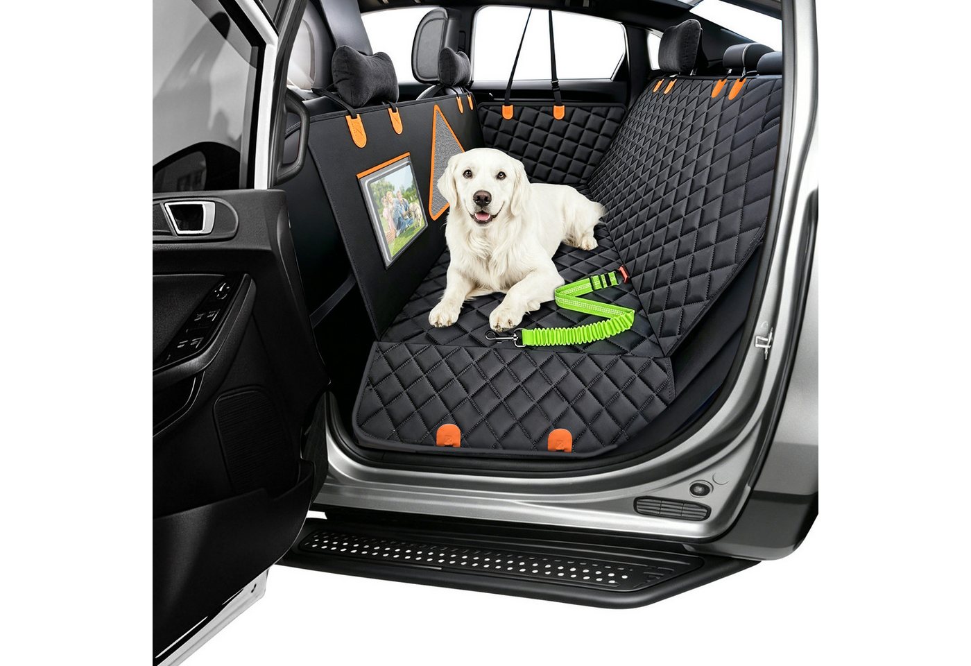 CkeyiN Pro Tierdecke Hundedecke Auto Rückbank,Hundematte Auto,Hundesitzbezug, Verbreitert,Wasserdicht/rutschfest/Rasierfest/Einklappen, Tragkraft bis 180 kg,mit Sicherheitsgurt,für Hunde,für Autos und SUV
