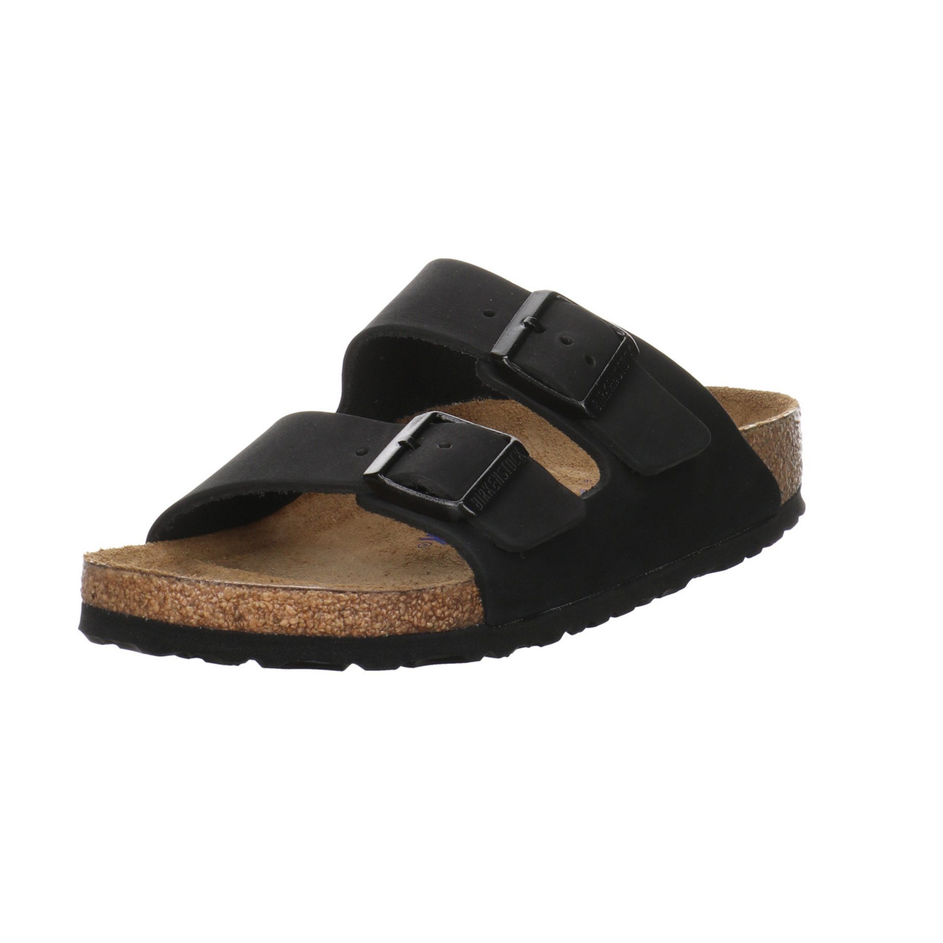 Birkenstock Damen Pantoletten Sandalen Arizona dunkel Pantolette Fettleder schwarz Hausschuh