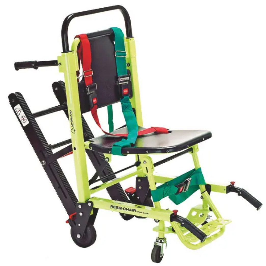 DocMed Transportrollstuhl Lifeguard RESQ-Chair Treppenstuhl, Maximal belastbar bis 227 kg, aus robustem Aluminium
