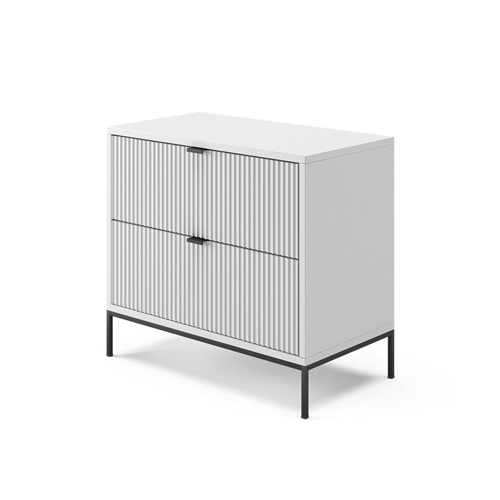 Vicco Nachtschrank Eliza, Weiß, 66 x 60 cm mit 2 Schubladen günstig online kaufen