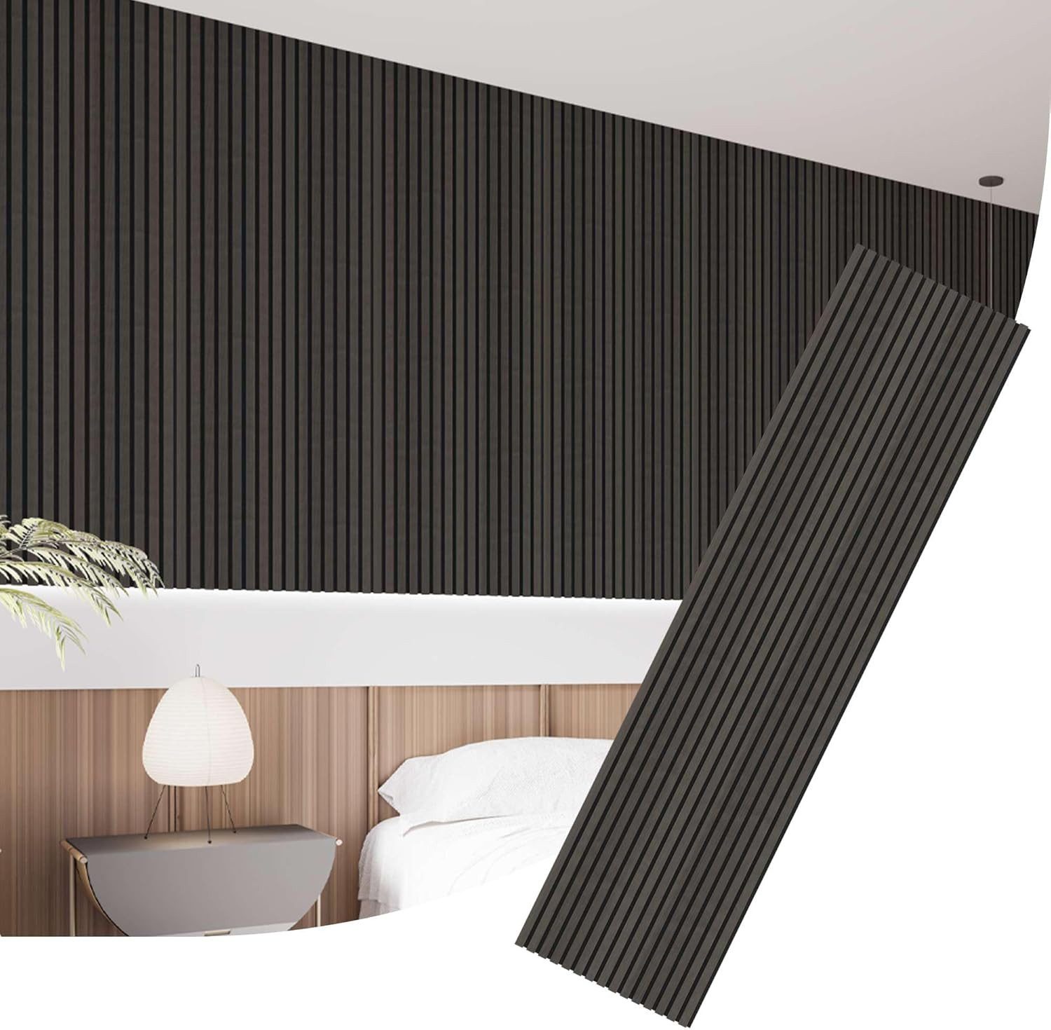 IZODEKOR 3D Wandpaneel Akustikpaneele Holz 60x240 cm – Lamellenwand zur Schalldämmung, BxL: 60x240 cm, 1,44 qm, (2er-Set, 60x240 cm je Paneel, 2,88 m² Gesamtfläche) Akustikfilz, schallabsorbierend, zuschneidbar, einfache Montage