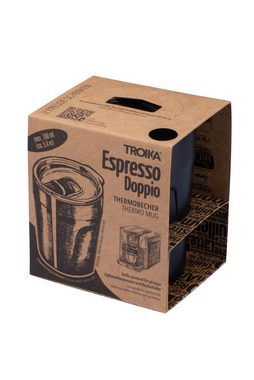 TROIKA ToGo-Behälter TROIKA Original ESPRESSO DOPPIO – CUP65/BK – Thermobecher (Espresso, Kaffee, Tee) – Isolierbecher, Travel Mug – Fassungsvermögen: 160 ml (5,4 oz) – Kunststoffdeckel