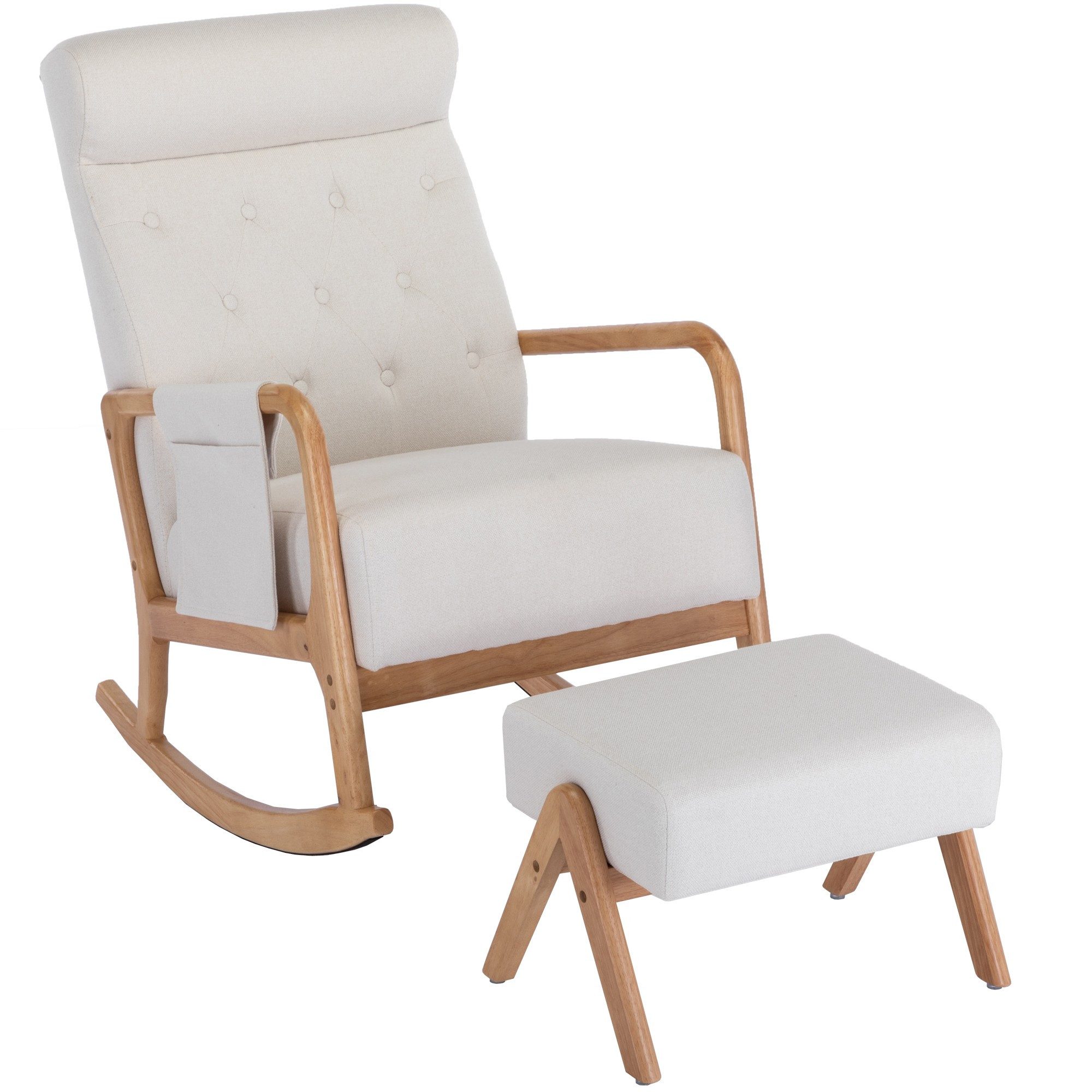 LVHOM Schaukelstuhl Set mit Hocker, Relaxsessel/Schwingsessel/Loungsessel günstig online kaufen