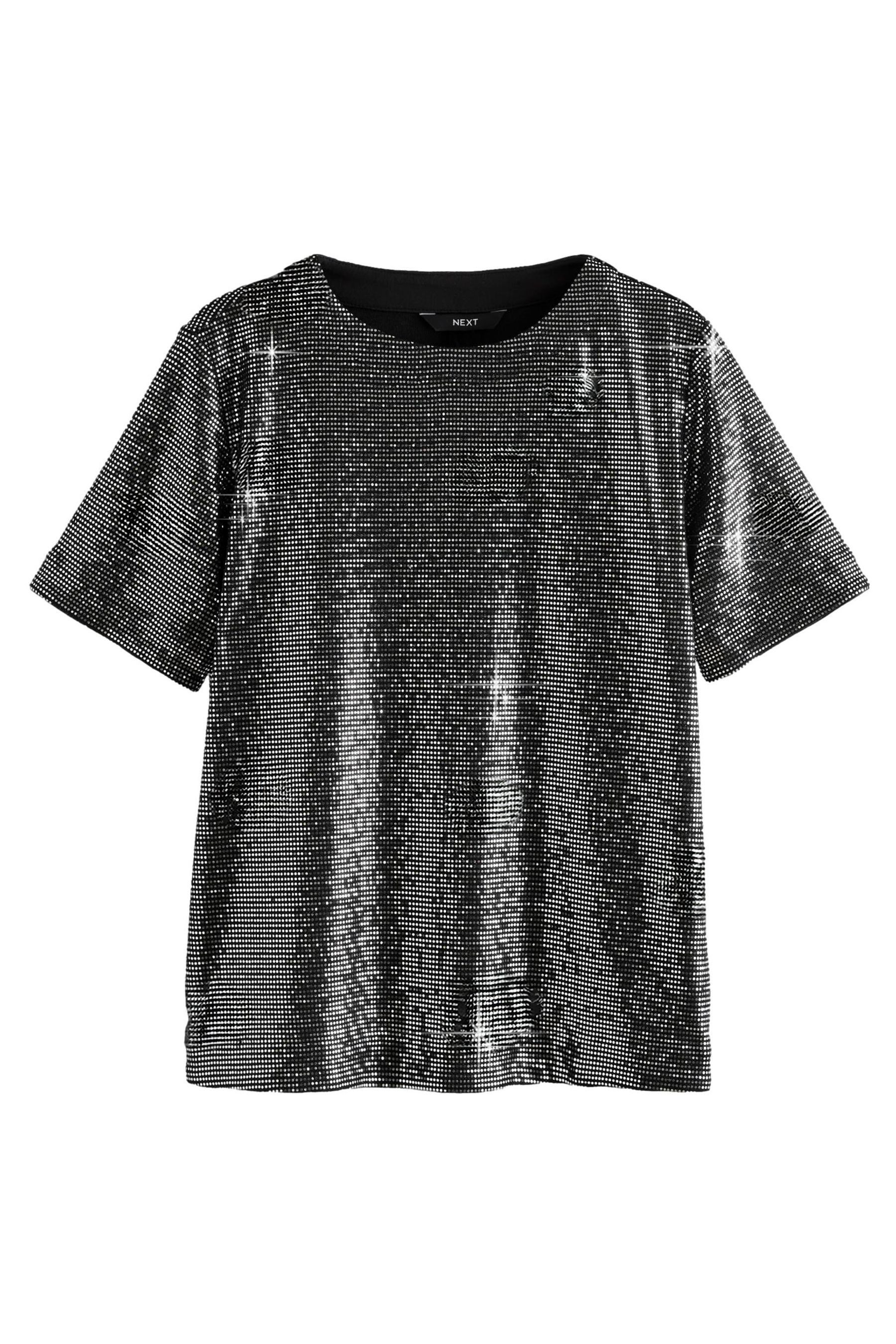 Next Paillettenshirt Pailletten-T-Shirt – Kurzgröße (1-tlg) günstig online kaufen