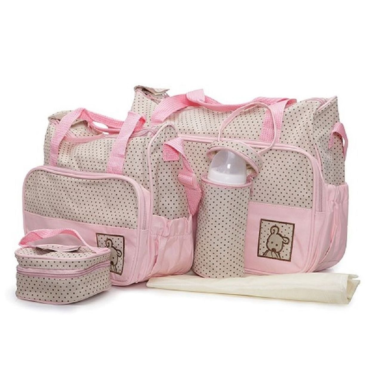 Moni Wickeltasche Stella (1-tlg), 3-teiliges Set, Isoliertasche, Wickelunterlage, Schultergurte, Fächer