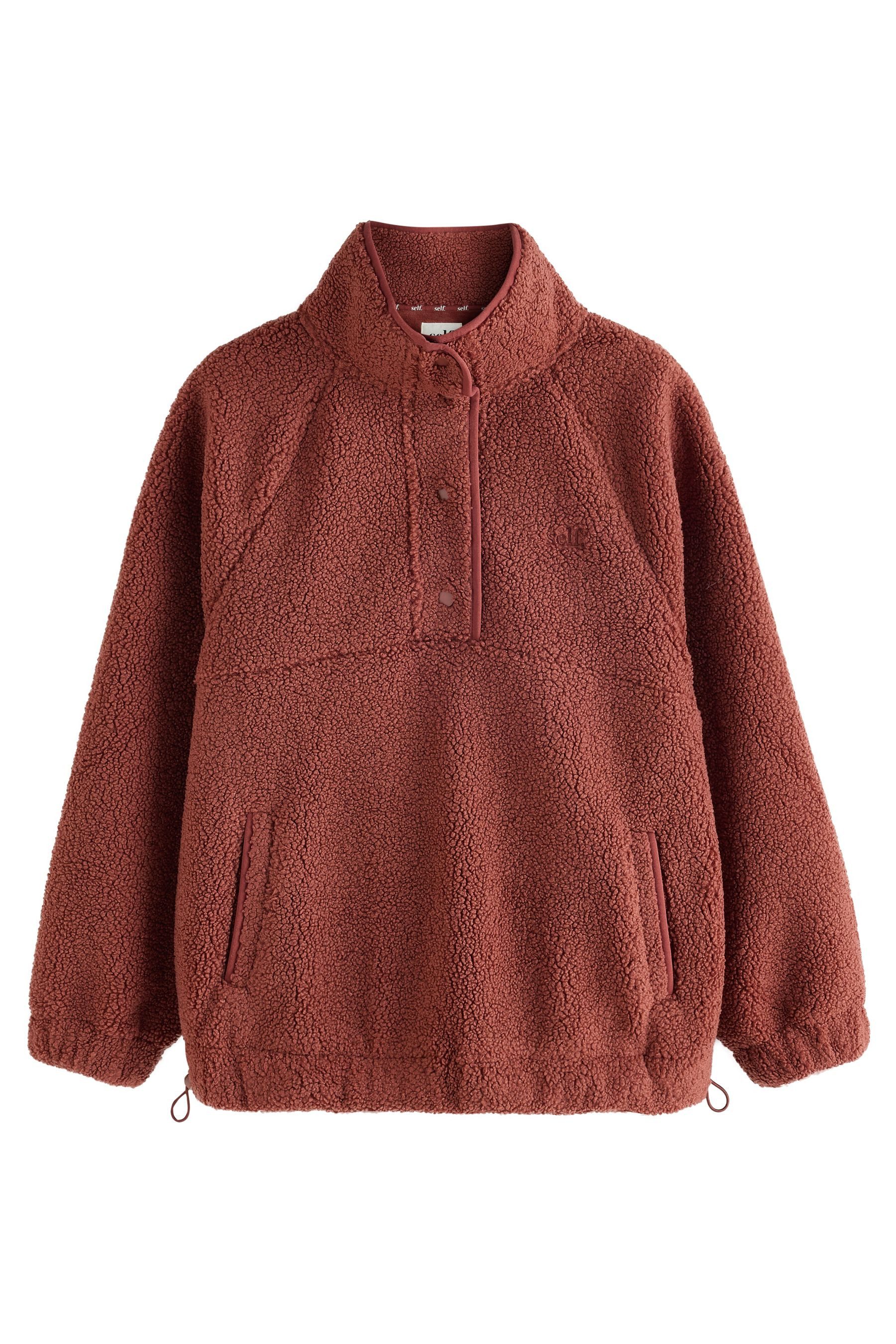 self Fleecejacke Self. Borg-Pullover mit Druckknopfausschnitt (1-St)