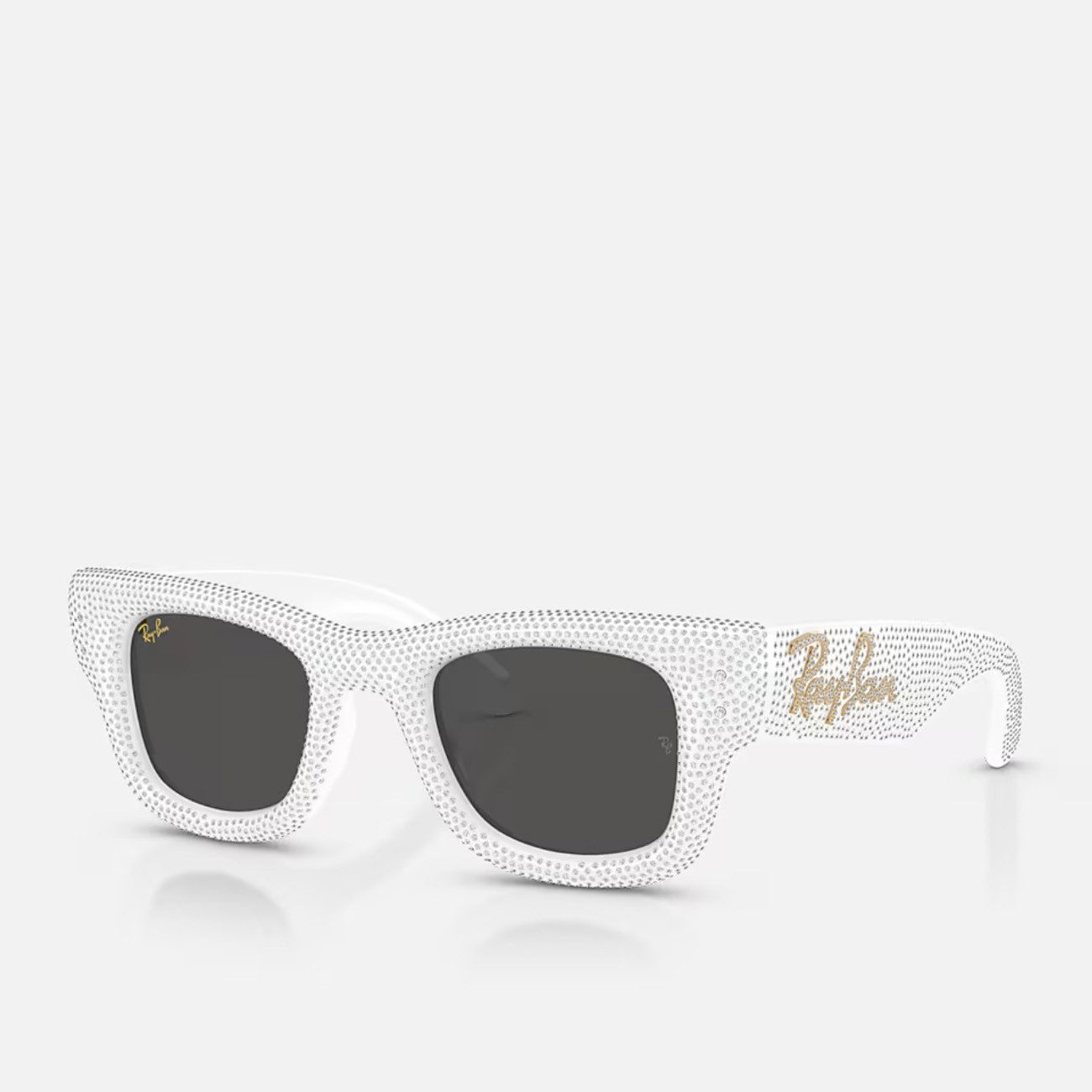 Ray-Ban Sonnenbrille Ray-Ban Wayfarer Puffer White Strass Pave Dark Grey
