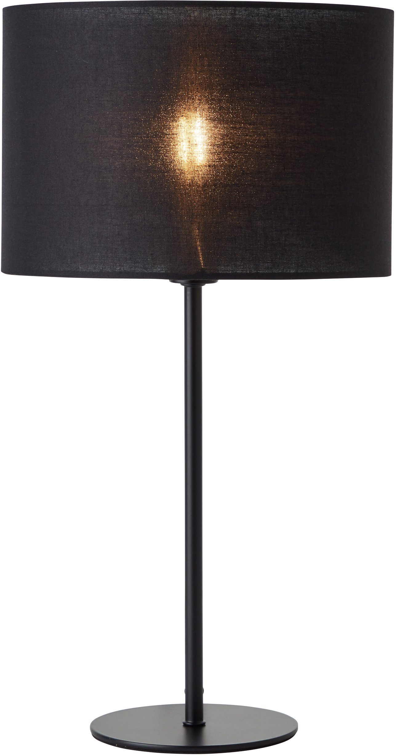Places of Style Tischleuchte ohne Tischlampe Leuchtmittel, mit Ø 20cm schwarz Textilschirm Elijah, Schreibtischlampe