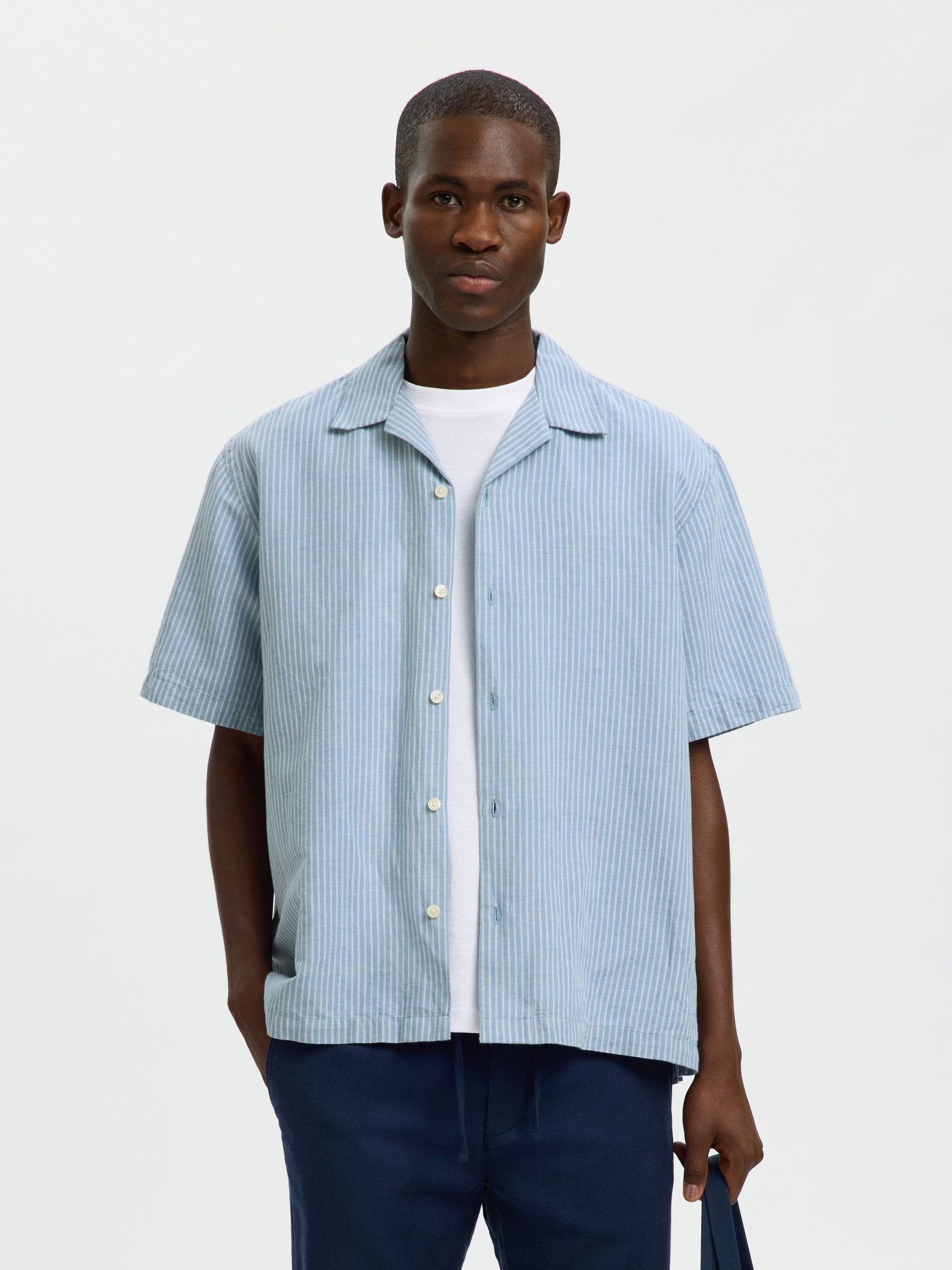 SELECTED HOMME Leinenhemd SLMRLXCASPER CLAY LINENBLEND SS SHT