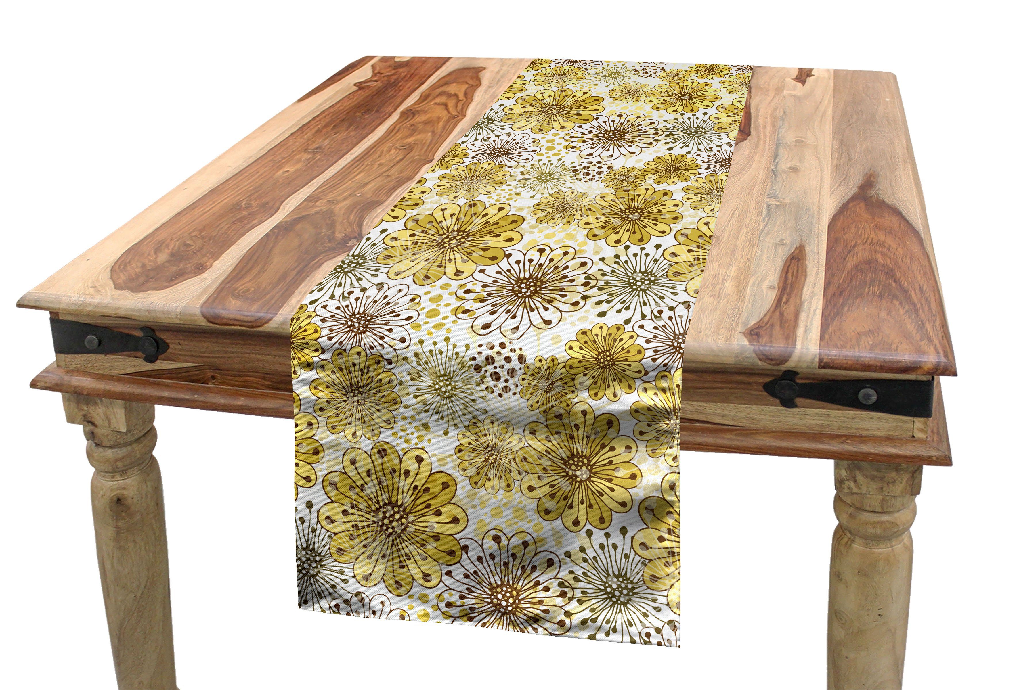 Abakuhaus Tischläufer Esszimmer Küche Rechteckiger Dekorativer Tischläufer, Blumen Blüten