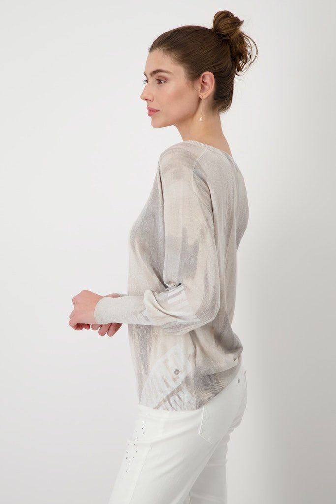 Monari Rundhalspullover Weicher Feinstrick mit edlem Schimmer