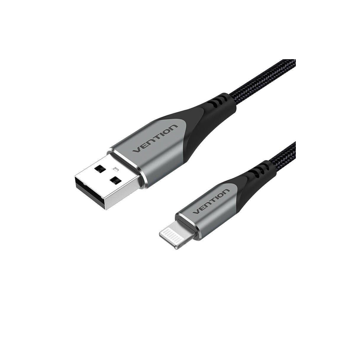 Schnell-Kabel USB 2.0 auf Lightning 2.4A 1m (Grau) Smartphone-Kabel