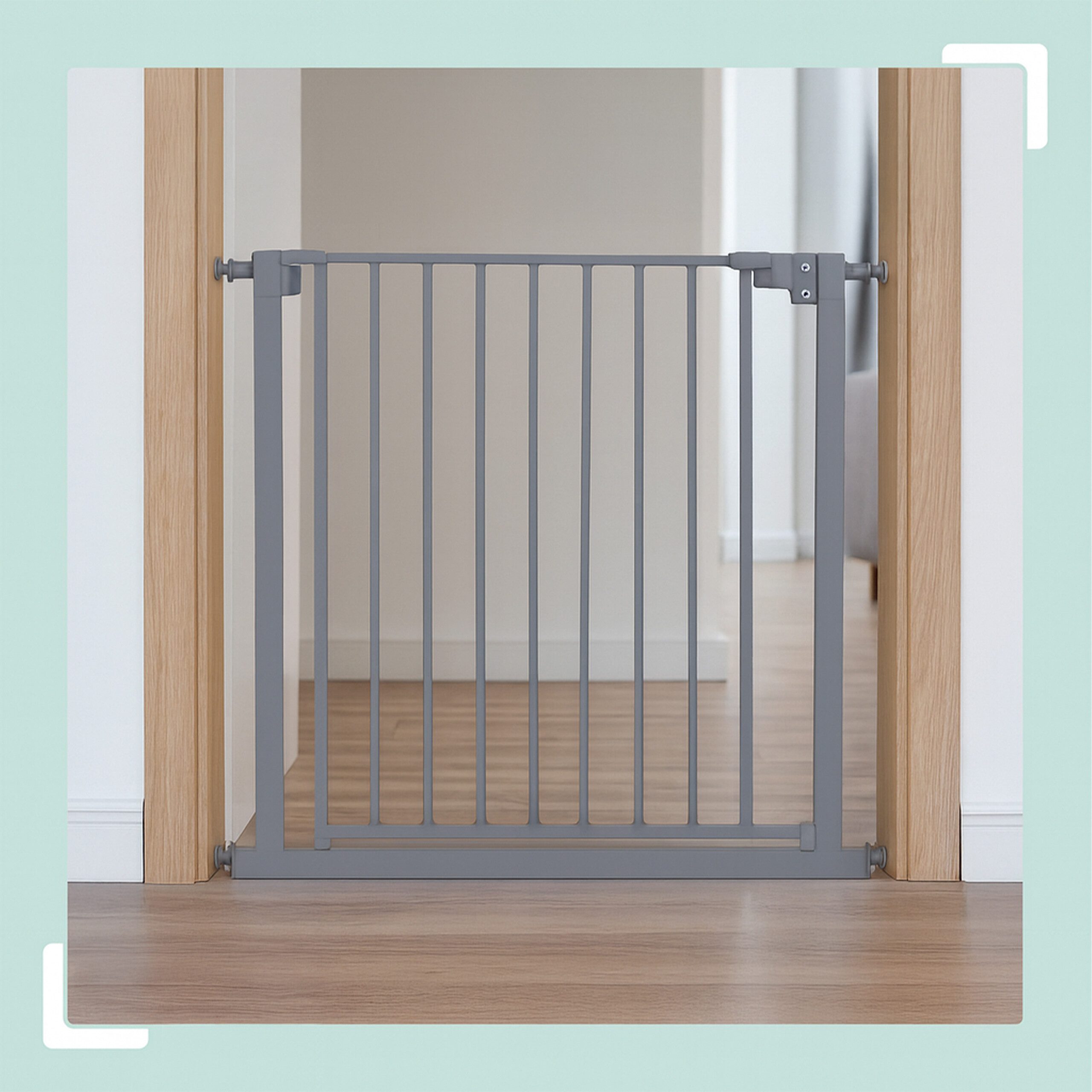 relaxdays Türschutzgitter Treppenschutzgitter 75–100 cm (ohne Verlängerung), grau, 75 - 80 cm