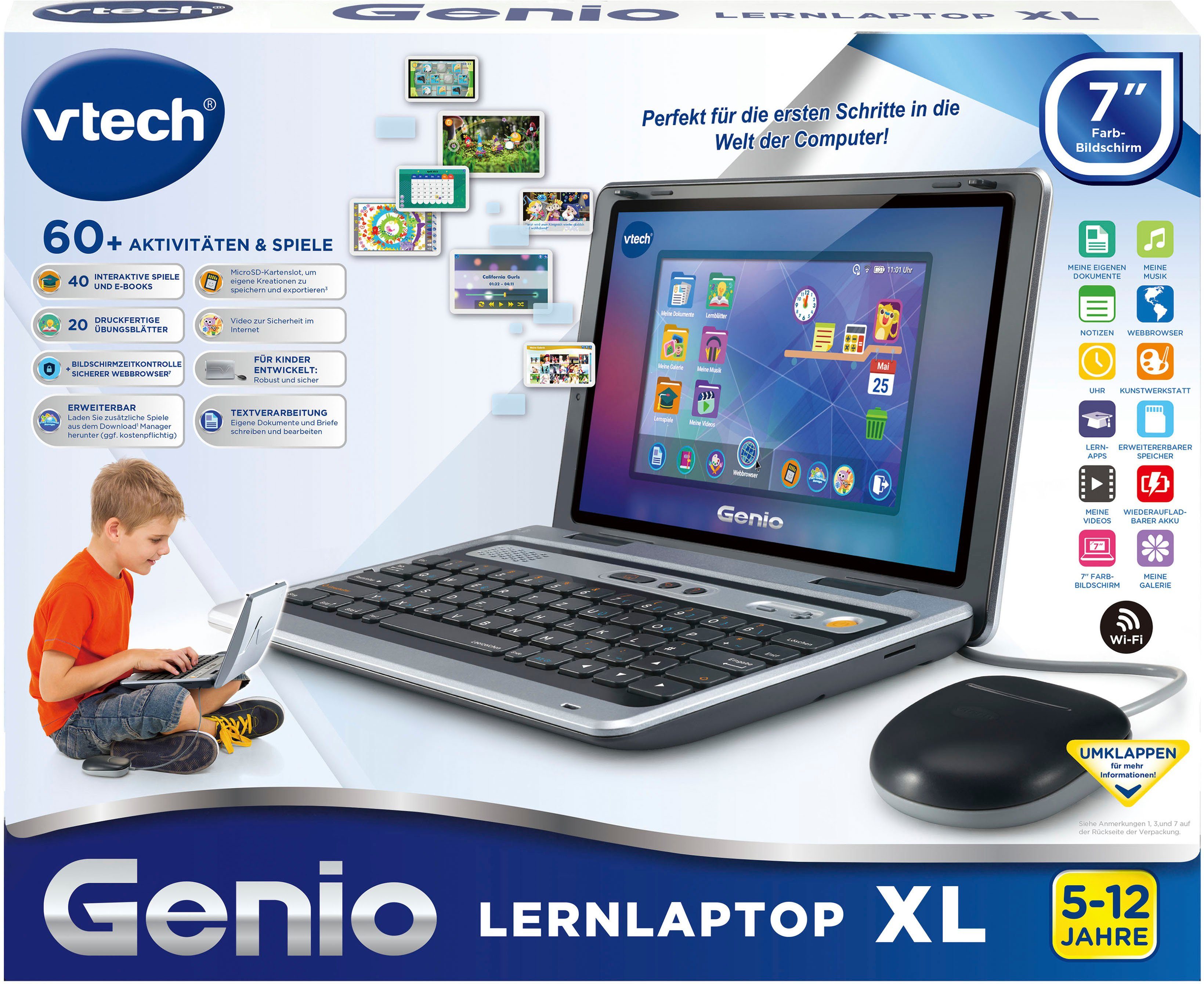 Kindercomputer School & silber Vtech® Go, XL Lernlaptop Genio