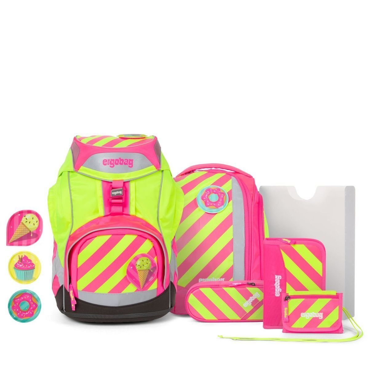 ergobag Schulrucksack Pack (6tlg., Пеналы, Schlamperrolle, Sportrucksack, Heftebox, Schulrucksack)