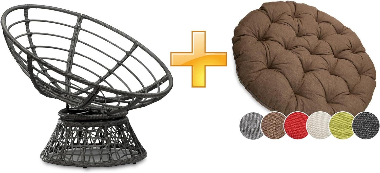 sunnypillow Rattanstuhl Papasansessel, Rattansessel mit Kissen günstig online kaufen