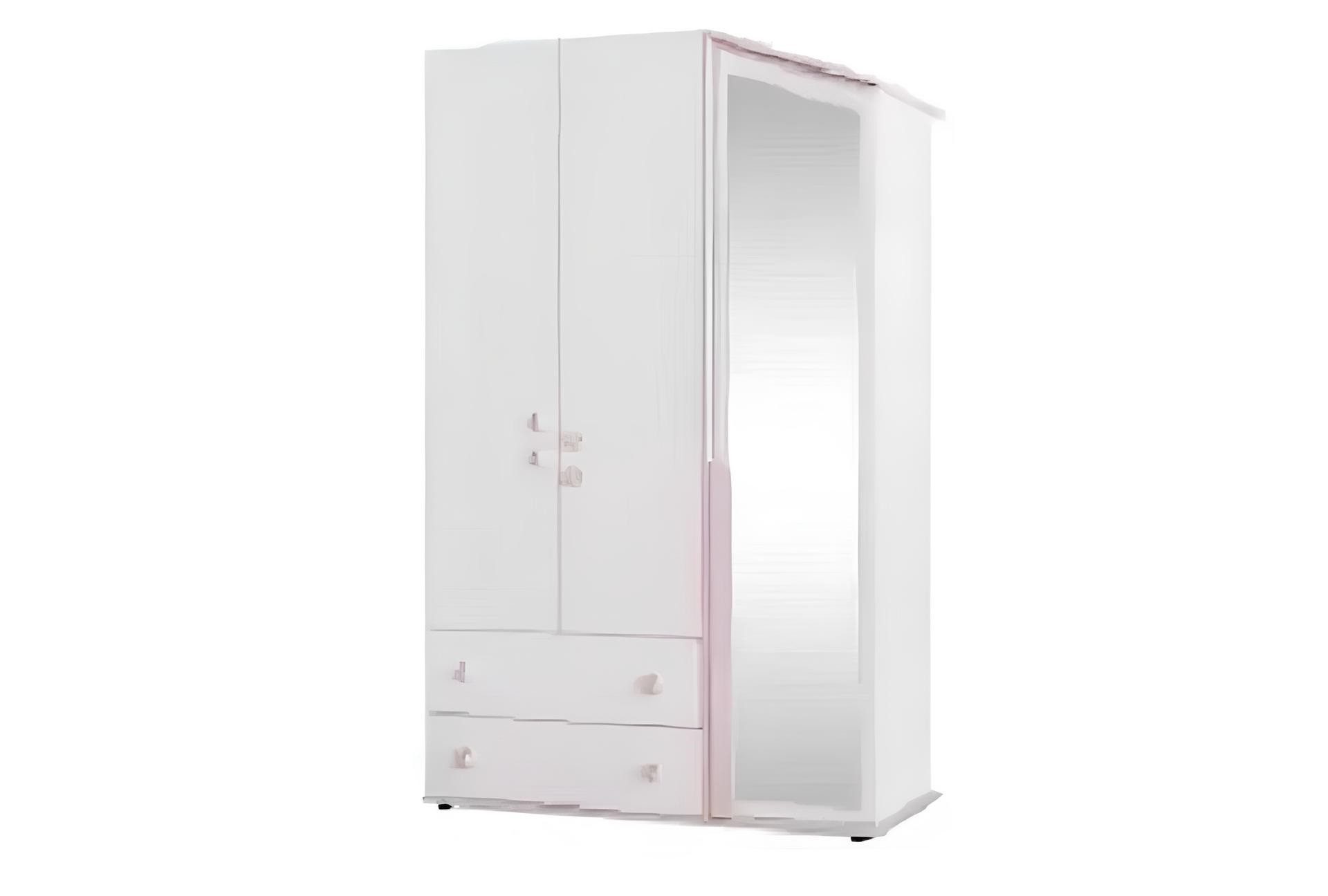 Xlmoebel Kinderkleiderschrank Neuer weißer Holz-Kleiderschrank mit Spiegeln - stilvolles Möbelstück (1-St., Kinderkleiderschrank) Hergestellt in Europa