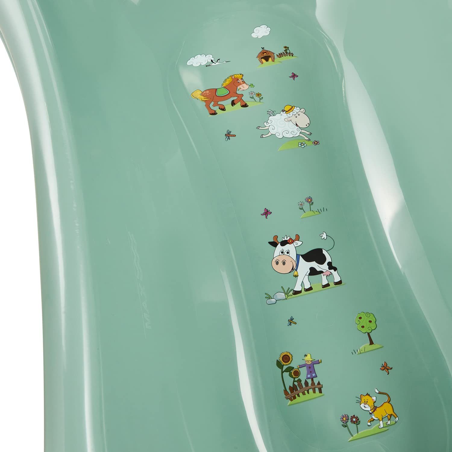 keeeper Babybadewanne Baby Badewanne XXL 100 cm Funny Farm! Babywanne super Design Badewan, (1-tlg), ohne Ablaufstöpsel