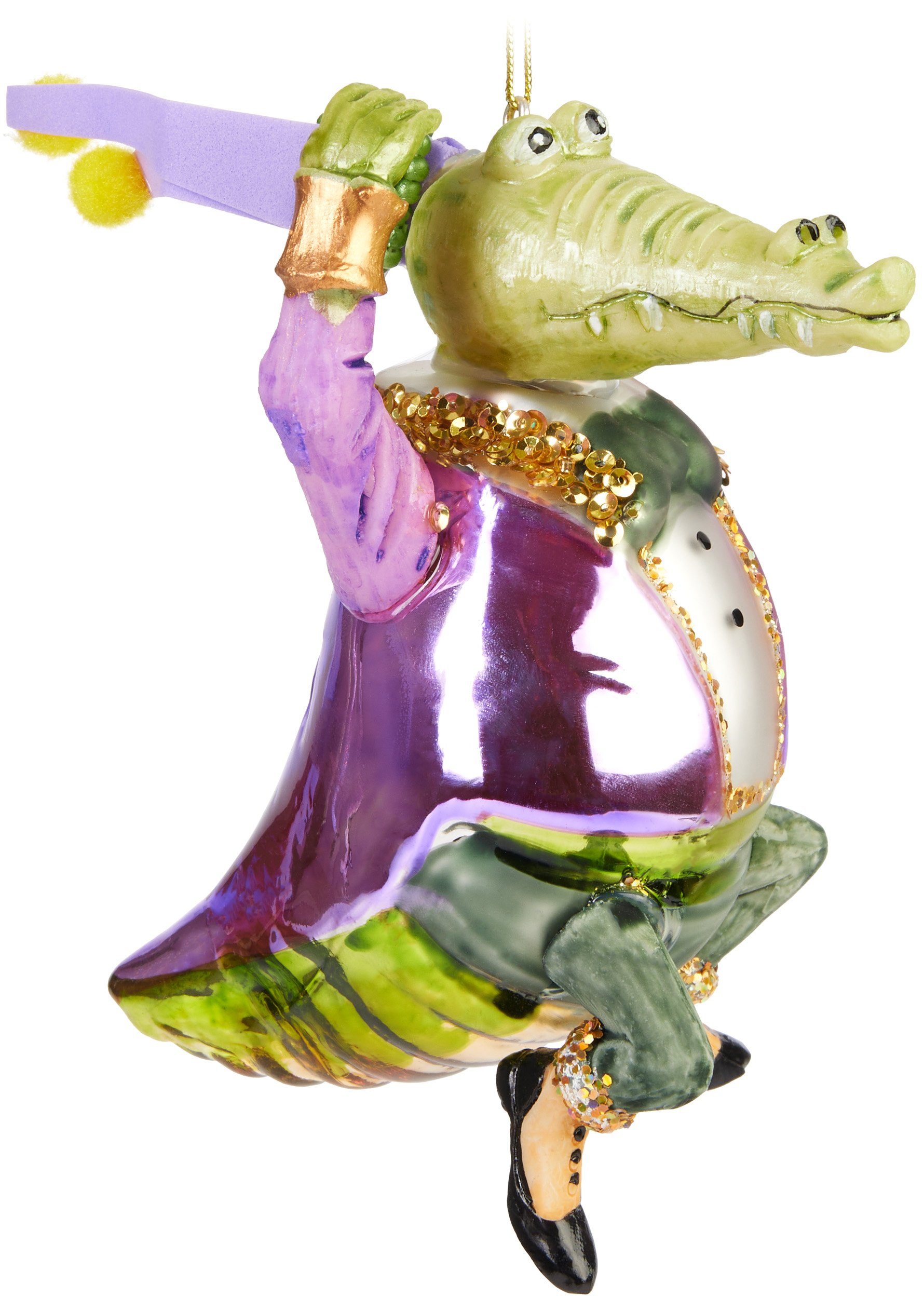 BRUBAKER Christbaumschmuck Krokodil Mann Weihnachtskugel aus Glas (1