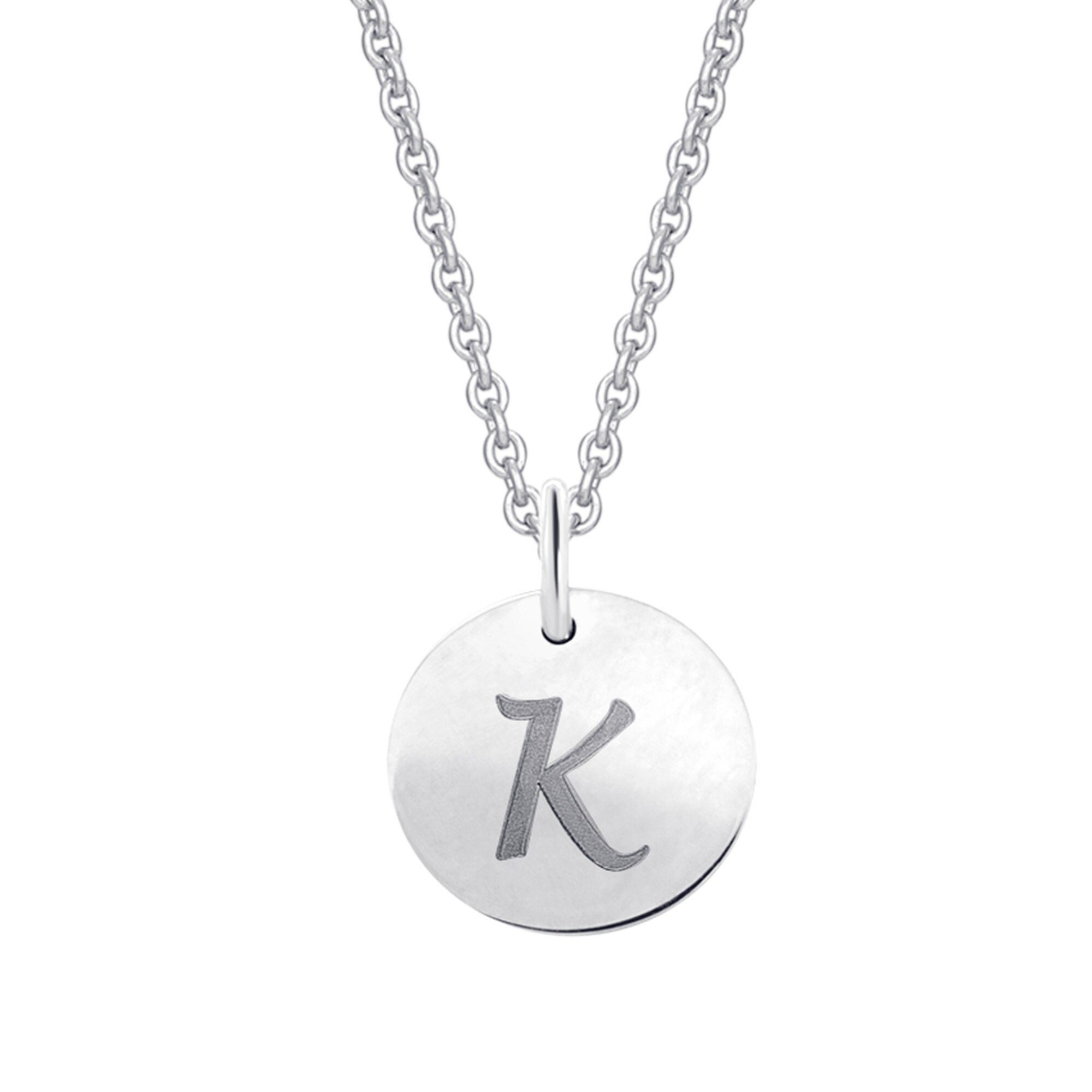 ONE ELEMENT Namenskette Halskette - Namenskette mit Buchstabe K Buchstaben Anhänger aus, Initiale mit Stil – eine schöne Geschenkidee für jeden Anlass